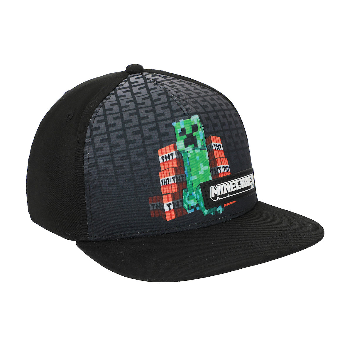 Minecraft Creeper & TNT Youth Black Snapback Hat