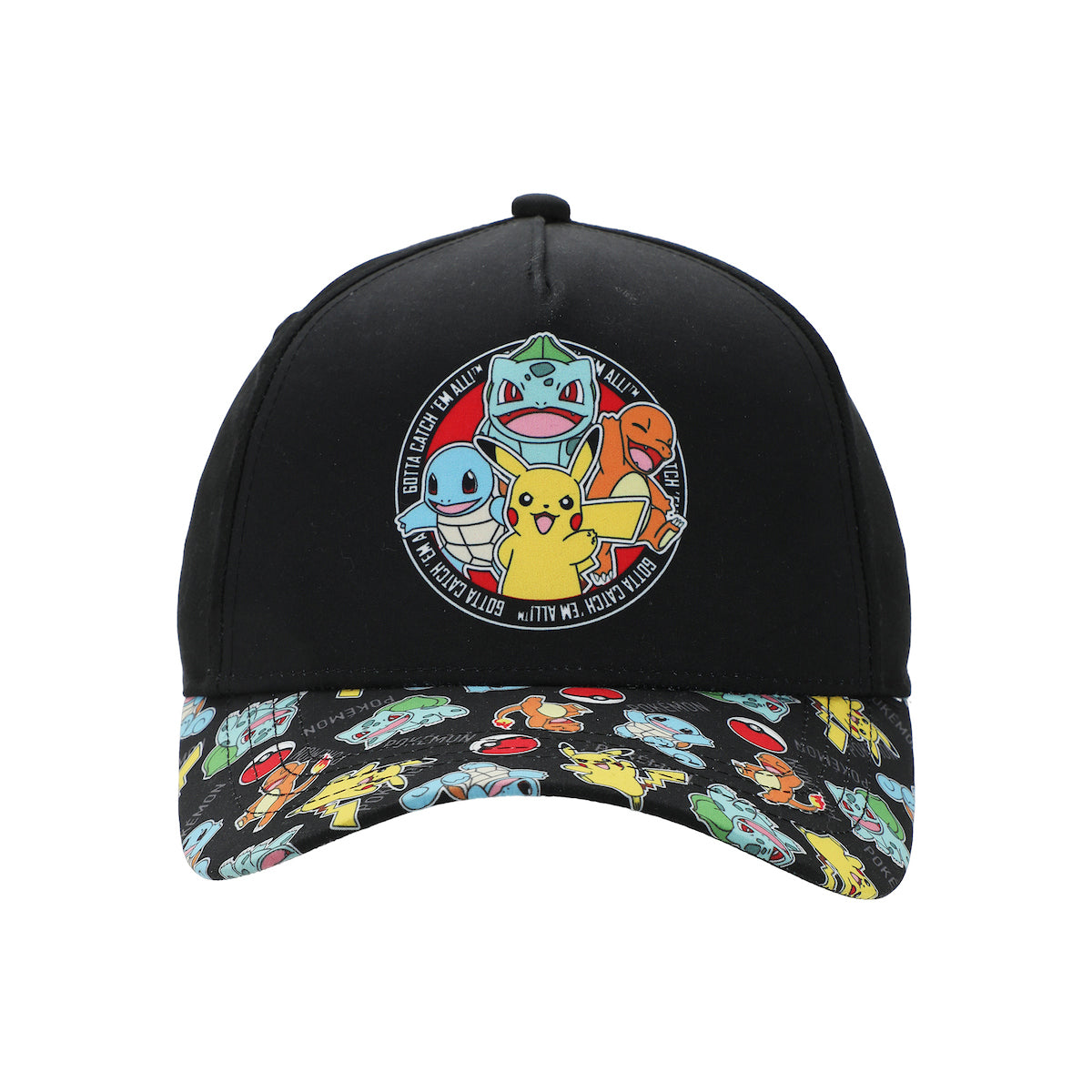 Pokémon Starters Youth Black 5 Panel Curved Brim Hat