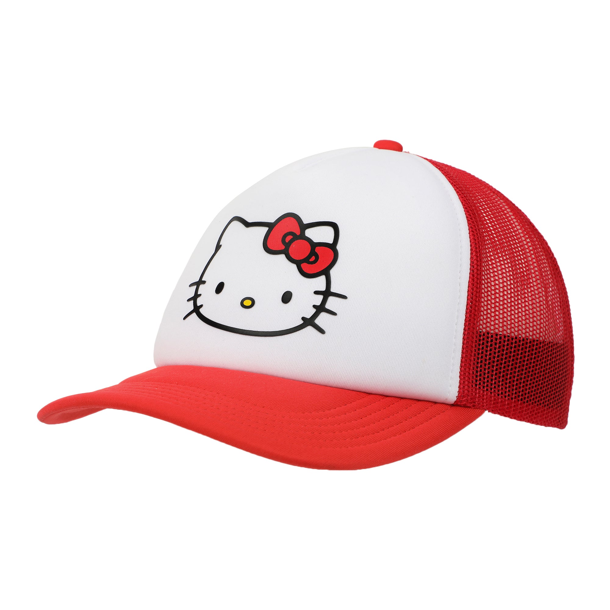 Hello Kitty Character Face Red & White Trucker Hat