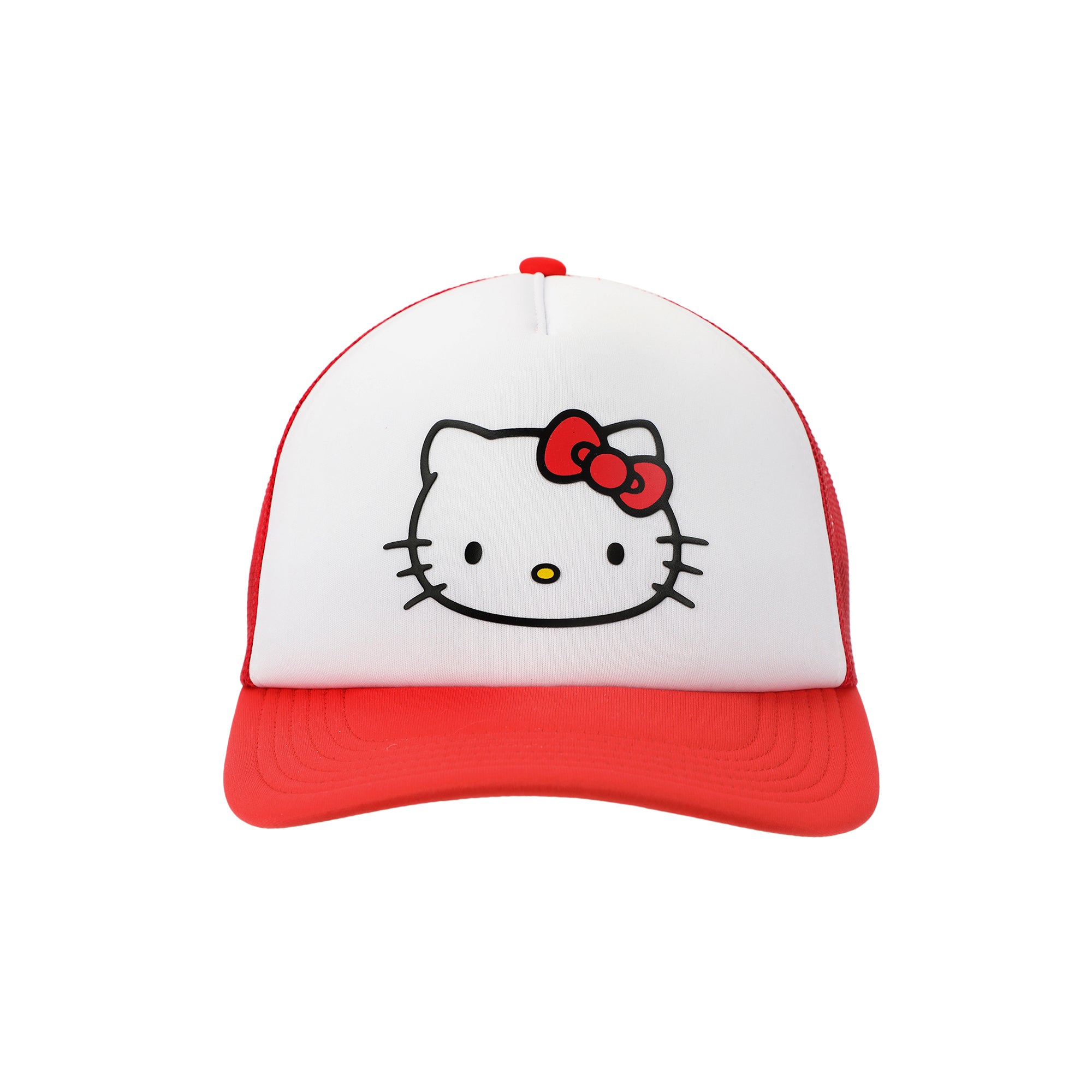 Hello Kitty Character Face Red & White Trucker Hat