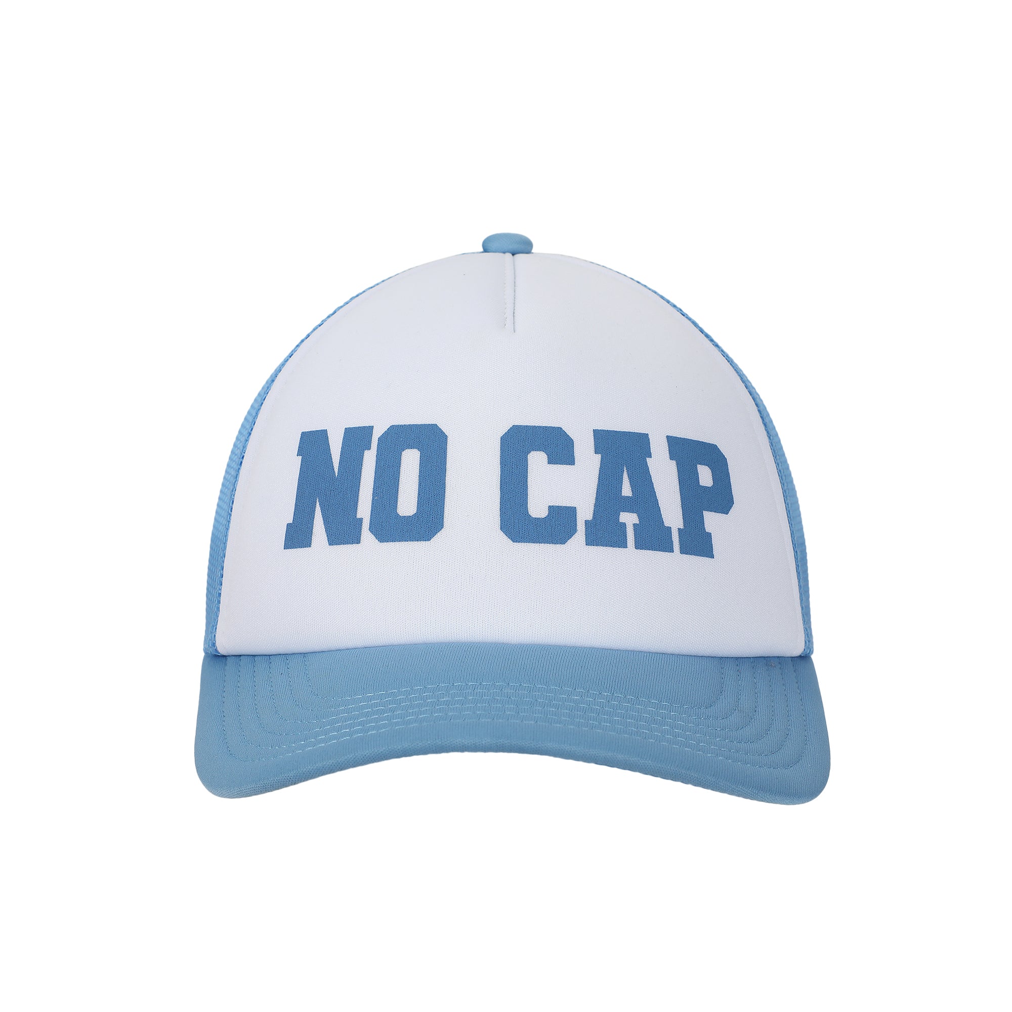 No Cap Blue & White Foam Trucker Hat