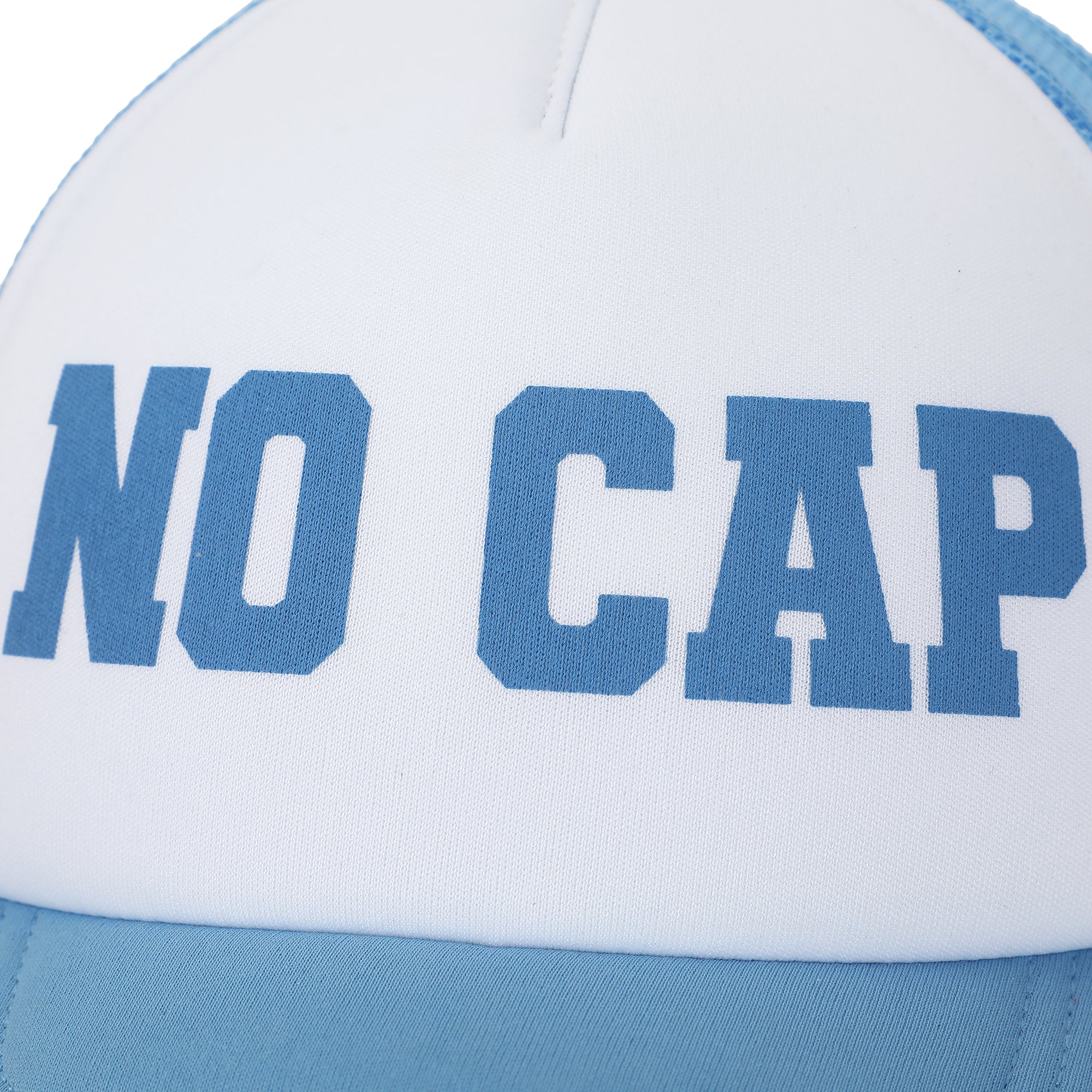 No Cap Blue & White Foam Trucker Hat