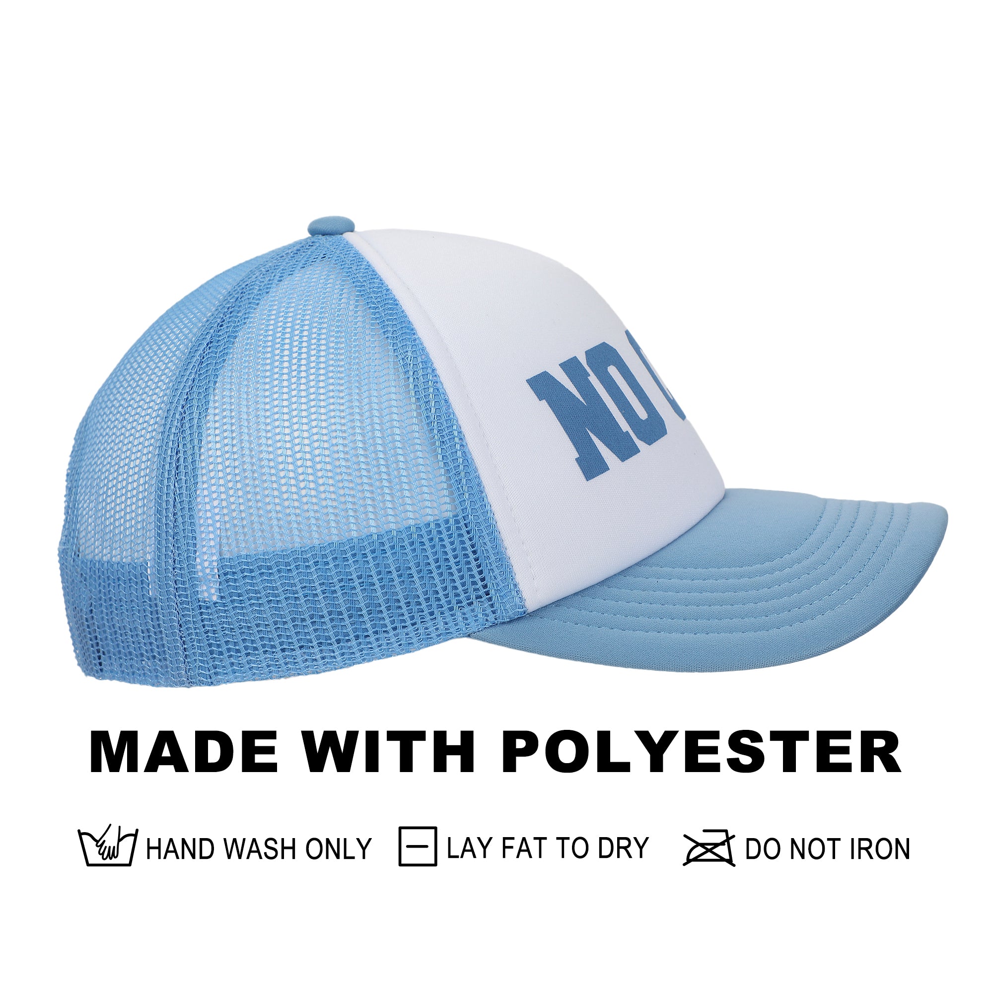 No Cap Blue & White Foam Trucker Hat