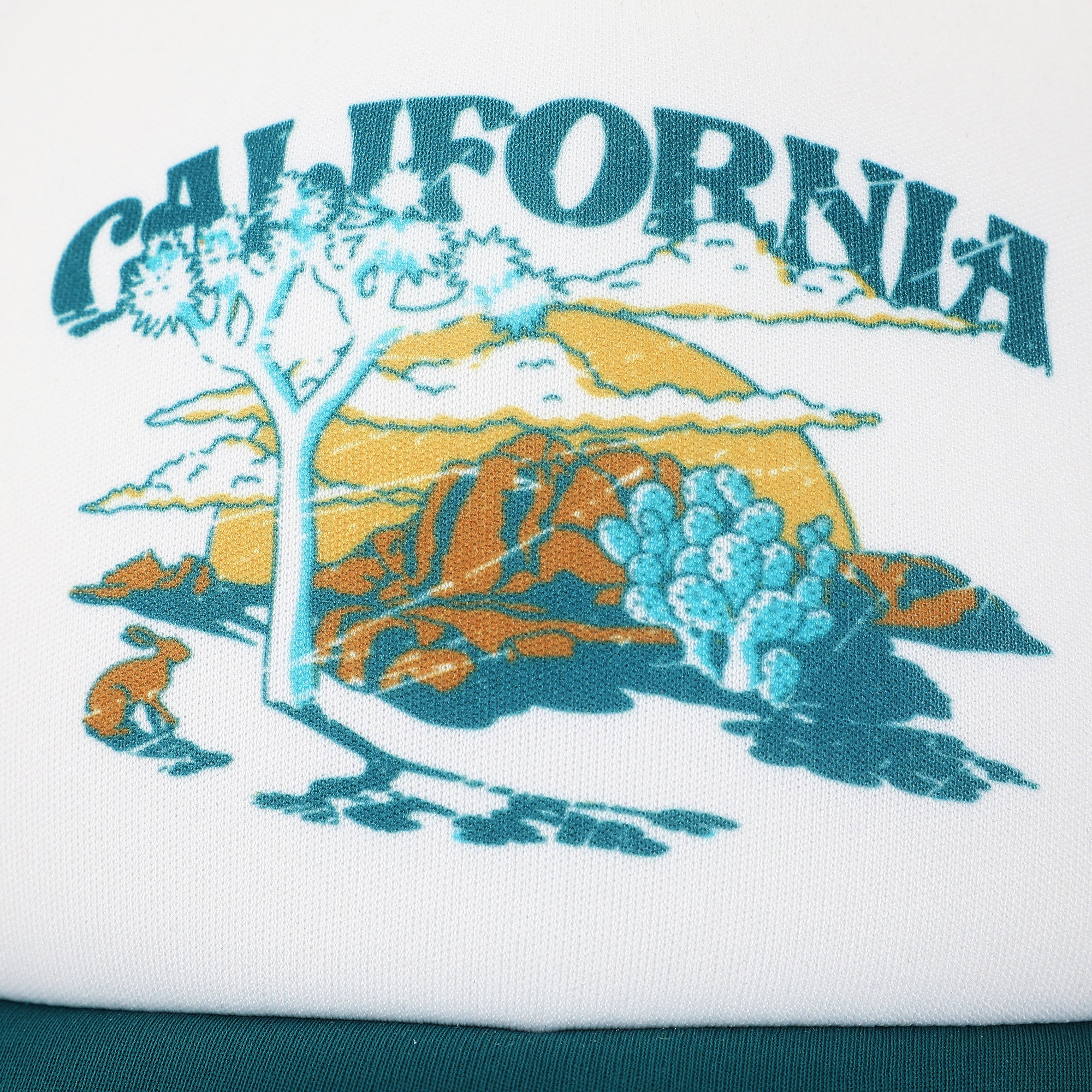 California Mountains & Desert White & Green Foam Trucker Hat