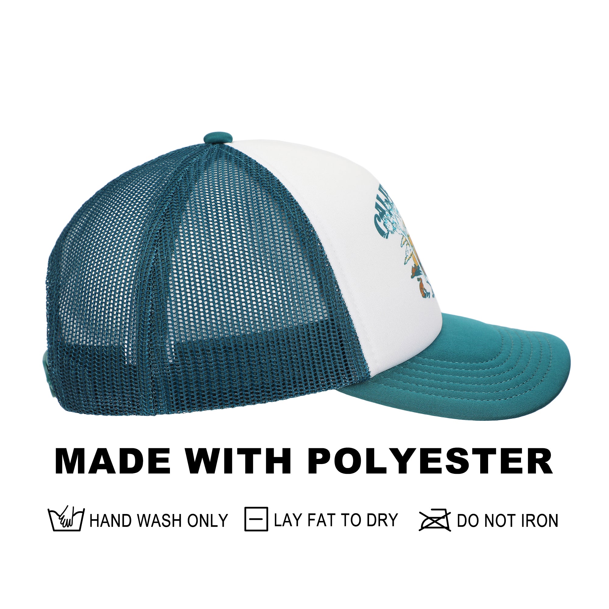 California Mountains & Desert White & Green Foam Trucker Hat