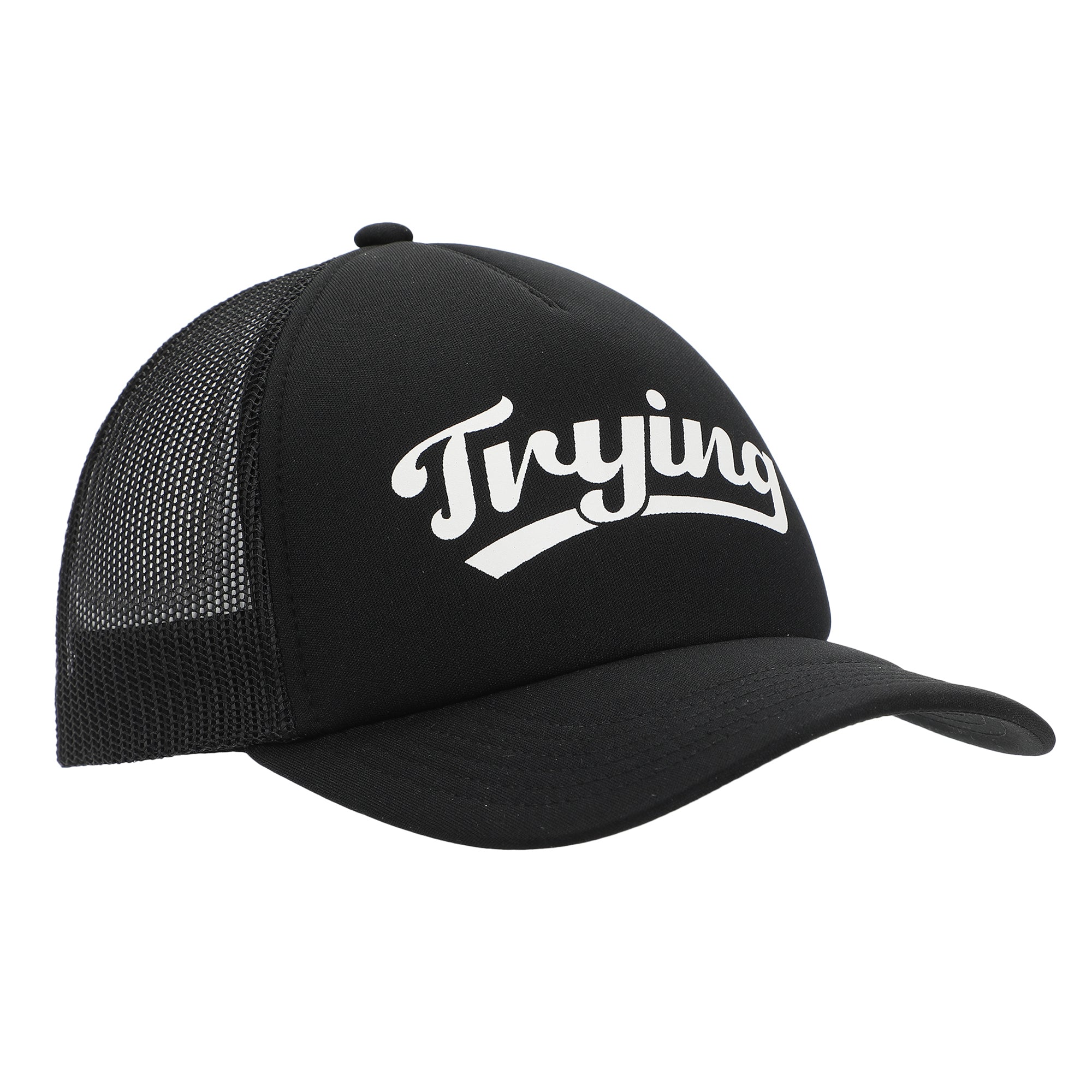 Trying Black Foam Trucker Hat