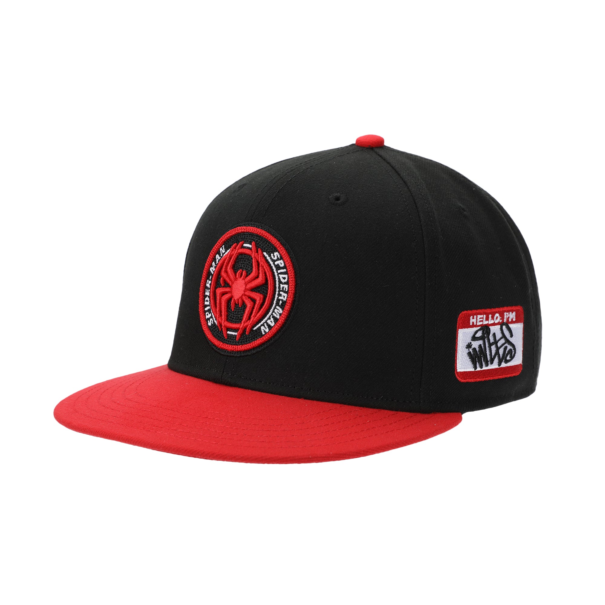 Spider-Man Into The Spider-Verse Miles Morales Logo Adult Black Snapback Cap