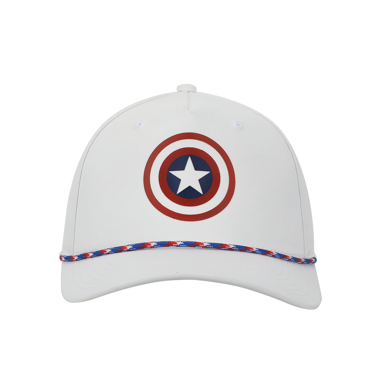 Marvel Universe Captain America Shield Adult White Elite Flex Snapback Hat