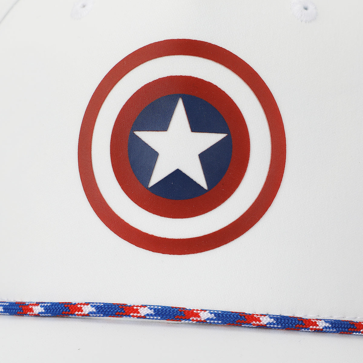 Marvel Universe Captain America Shield Adult White Elite Flex Snapback Hat
