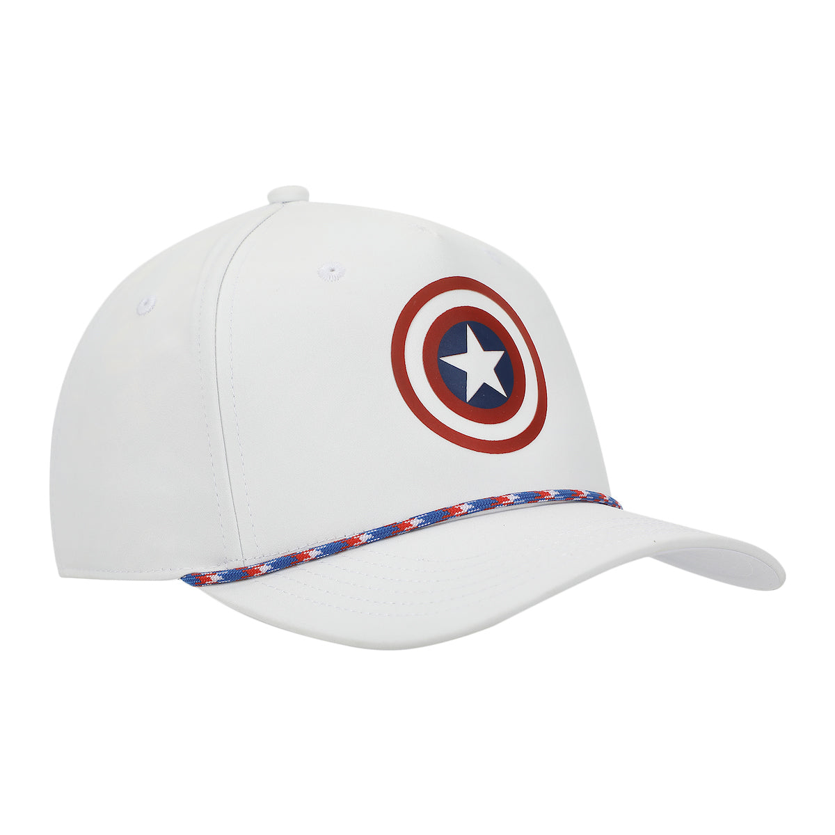 Marvel Universe Captain America Shield Adult White Elite Flex Snapback Hat