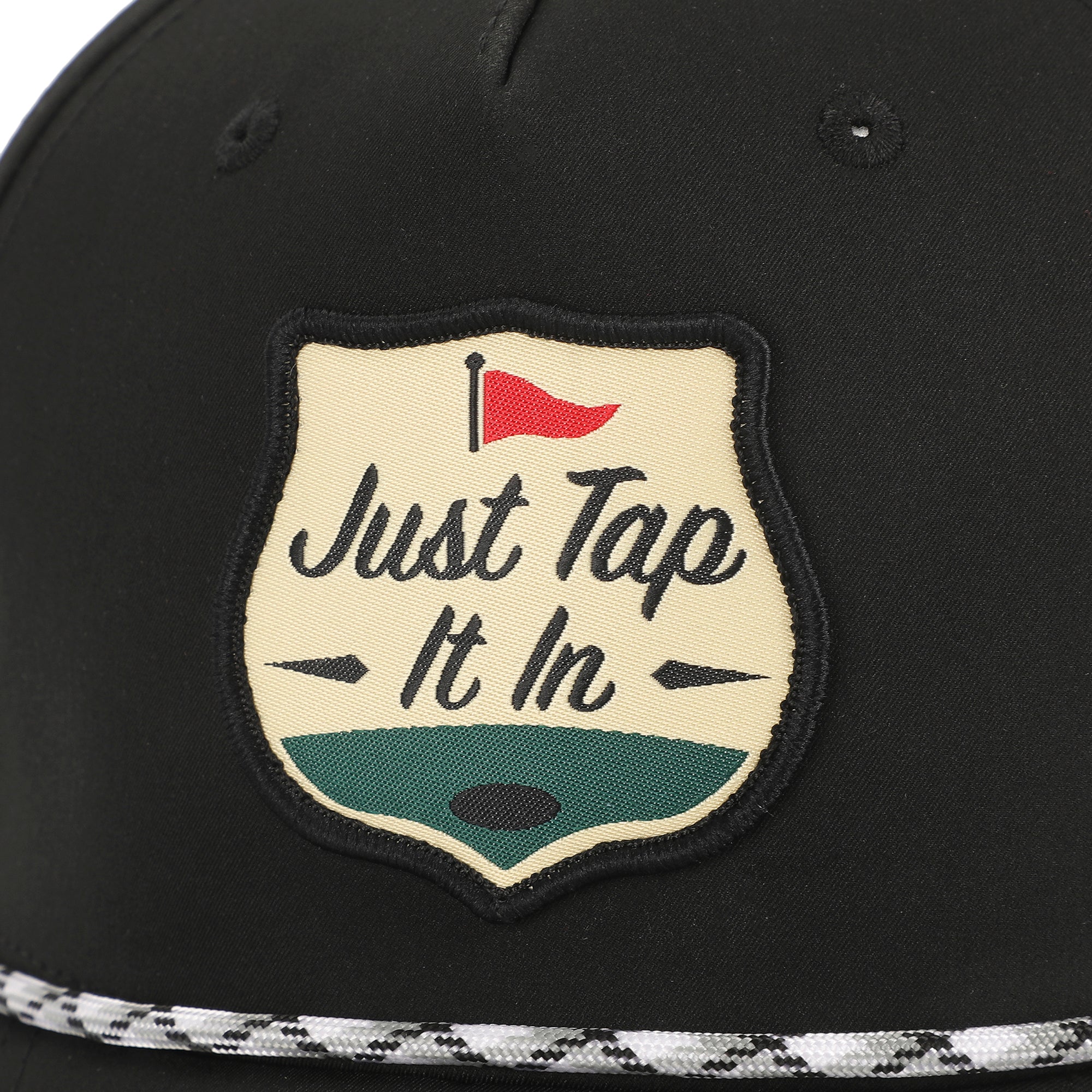 Happy Gilmore "Just Tap It In" Woven Patch On A 5 Panel Perforated Performance Sb Snapback