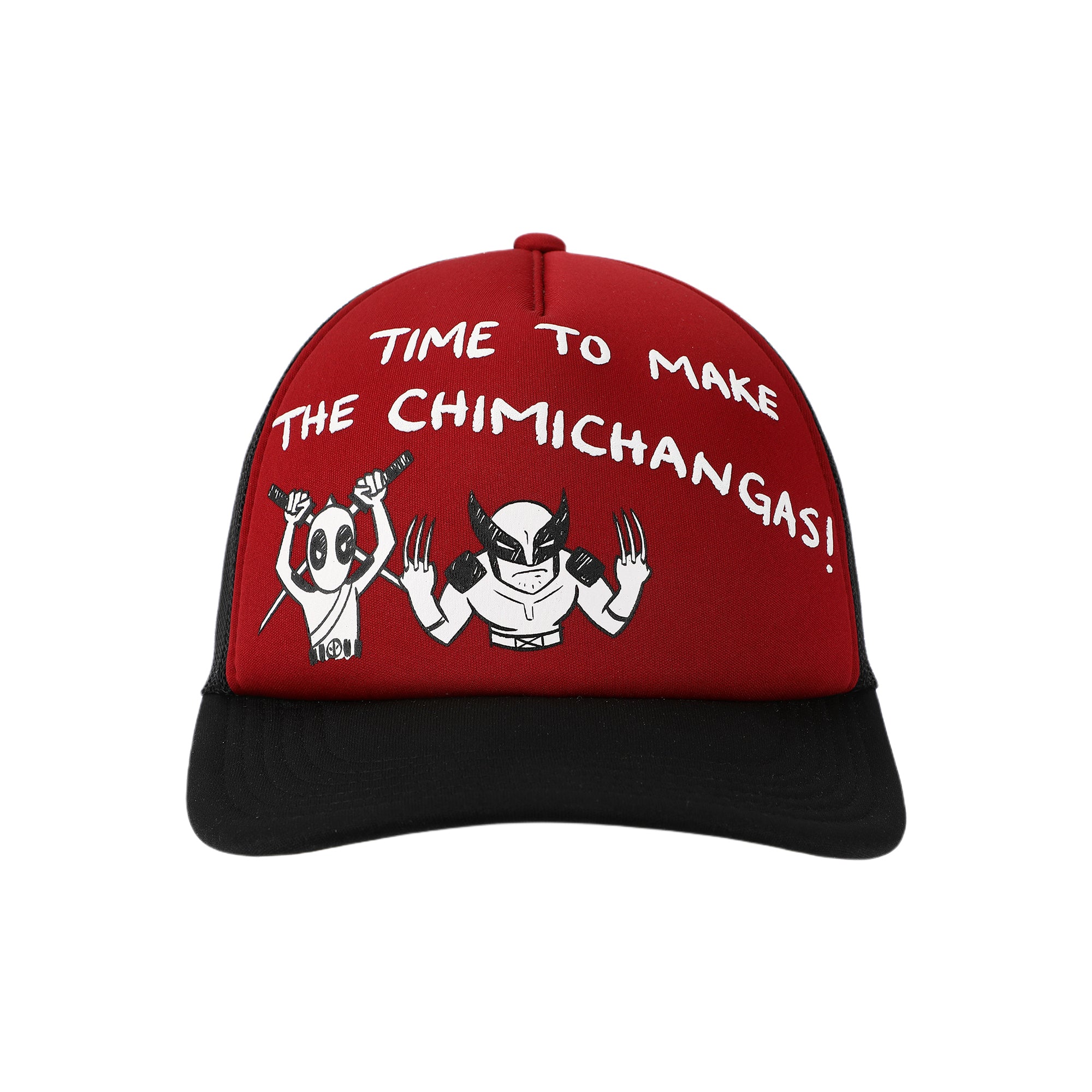 Deadpool & Wolverine Time To Make The Chimichanga Red & Black Trucker Hat