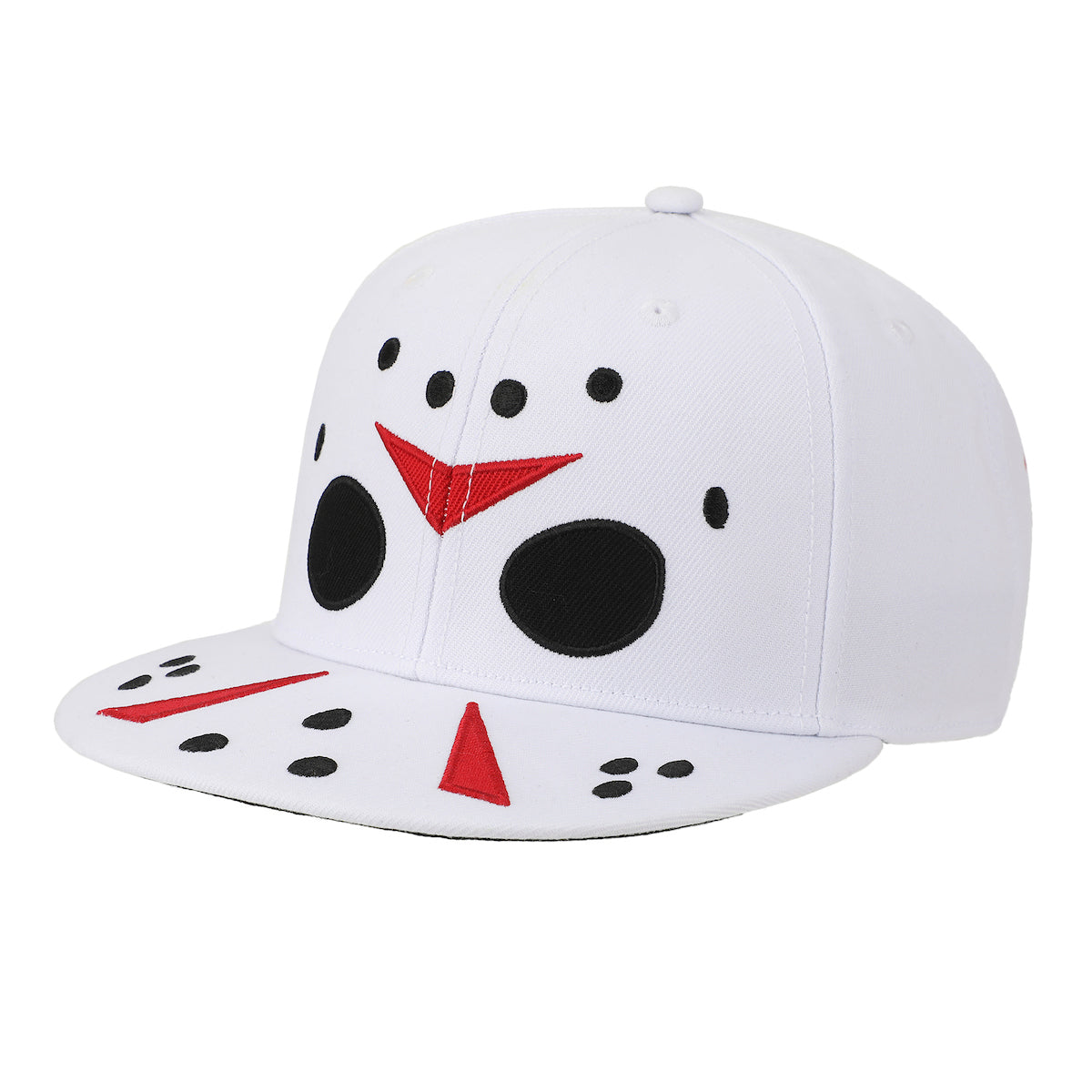 Friday The 13th Big Face Jason Mask White Snapback Hat