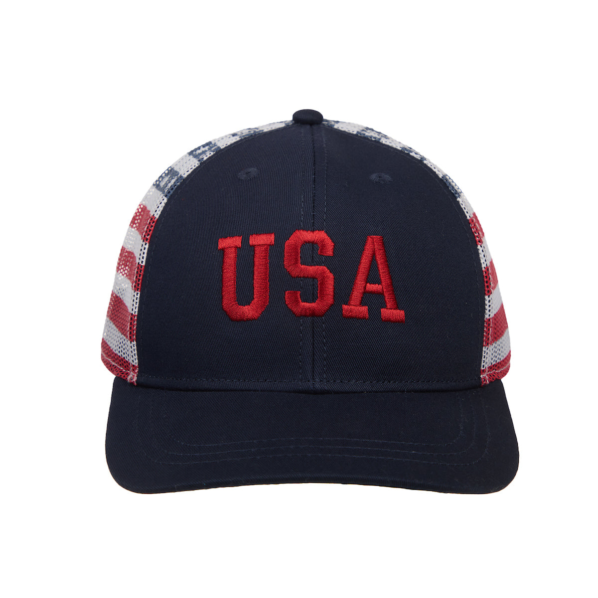 4th of July American Flag USA Blue Trucker Hat