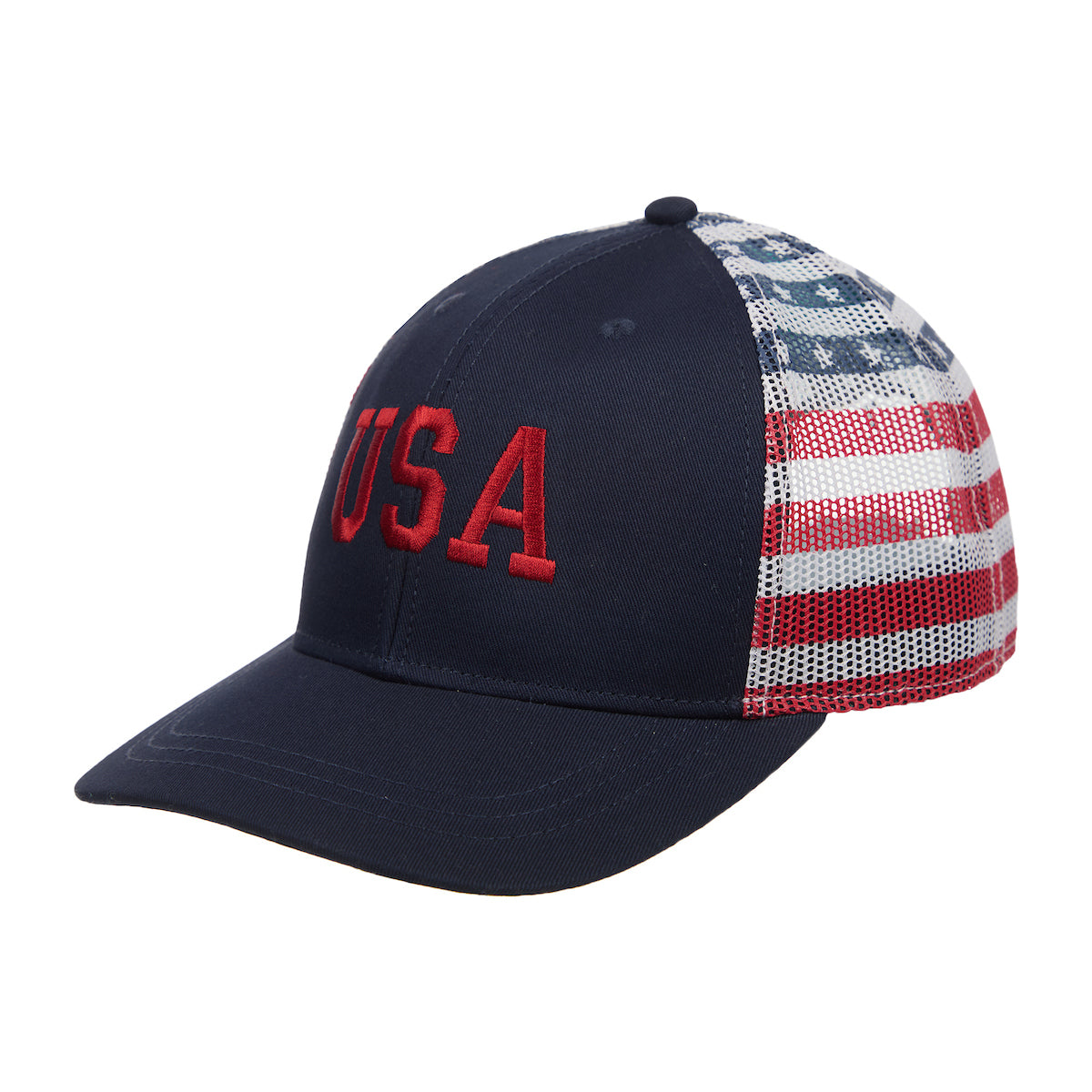 4th of July American Flag USA Blue Trucker Hat