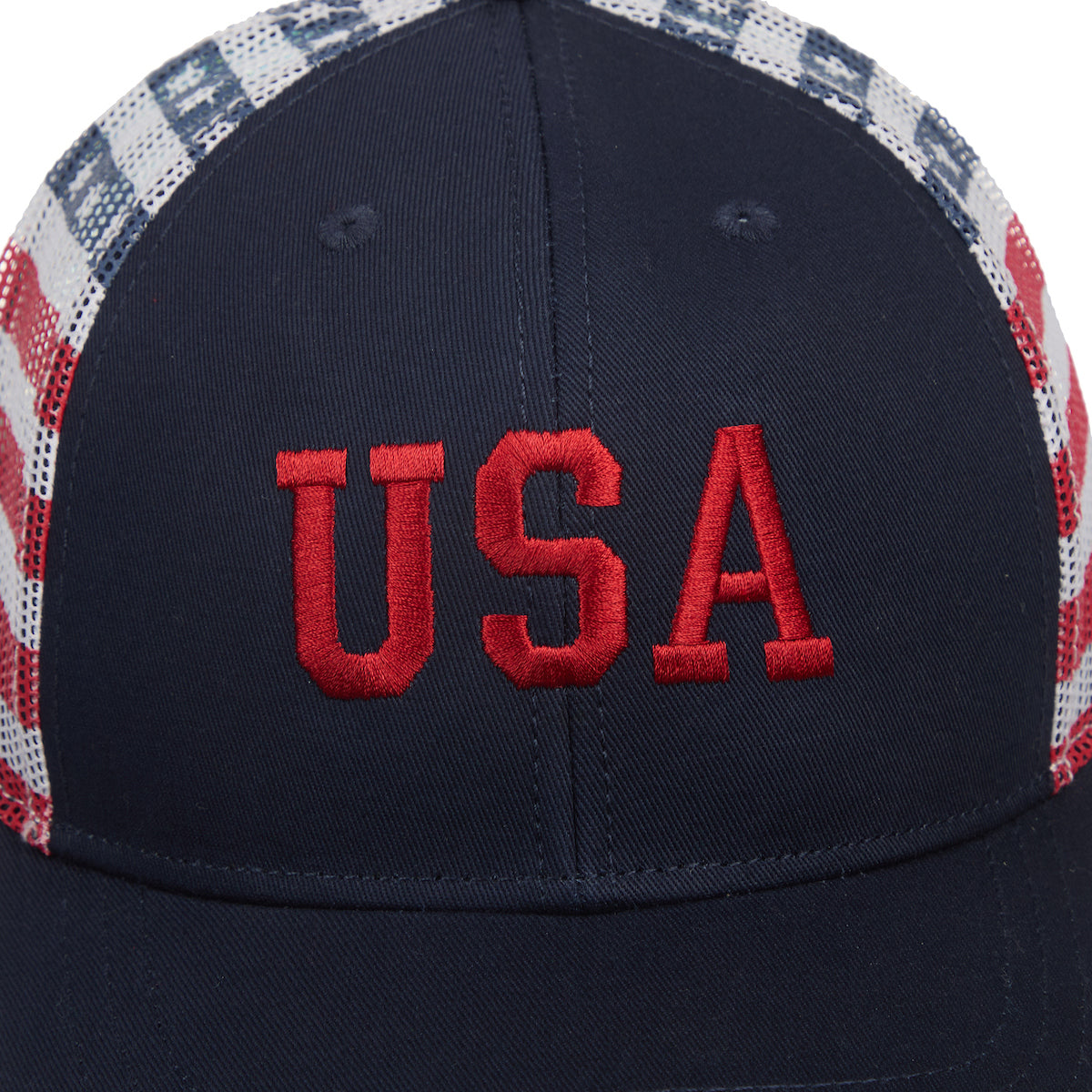 4th of July American Flag USA Blue Trucker Hat