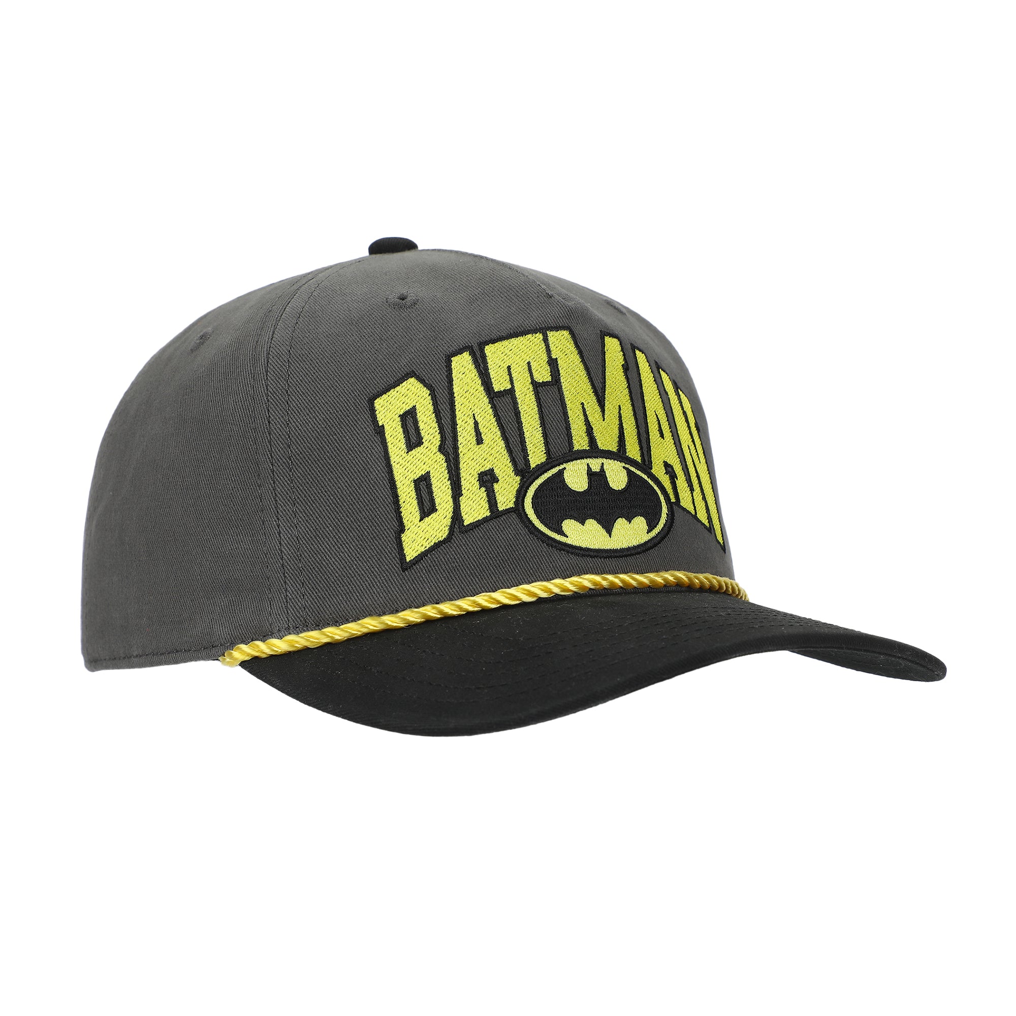 Batman Embroidered Logo Adult Black Retro Grandpa Snapback Hat