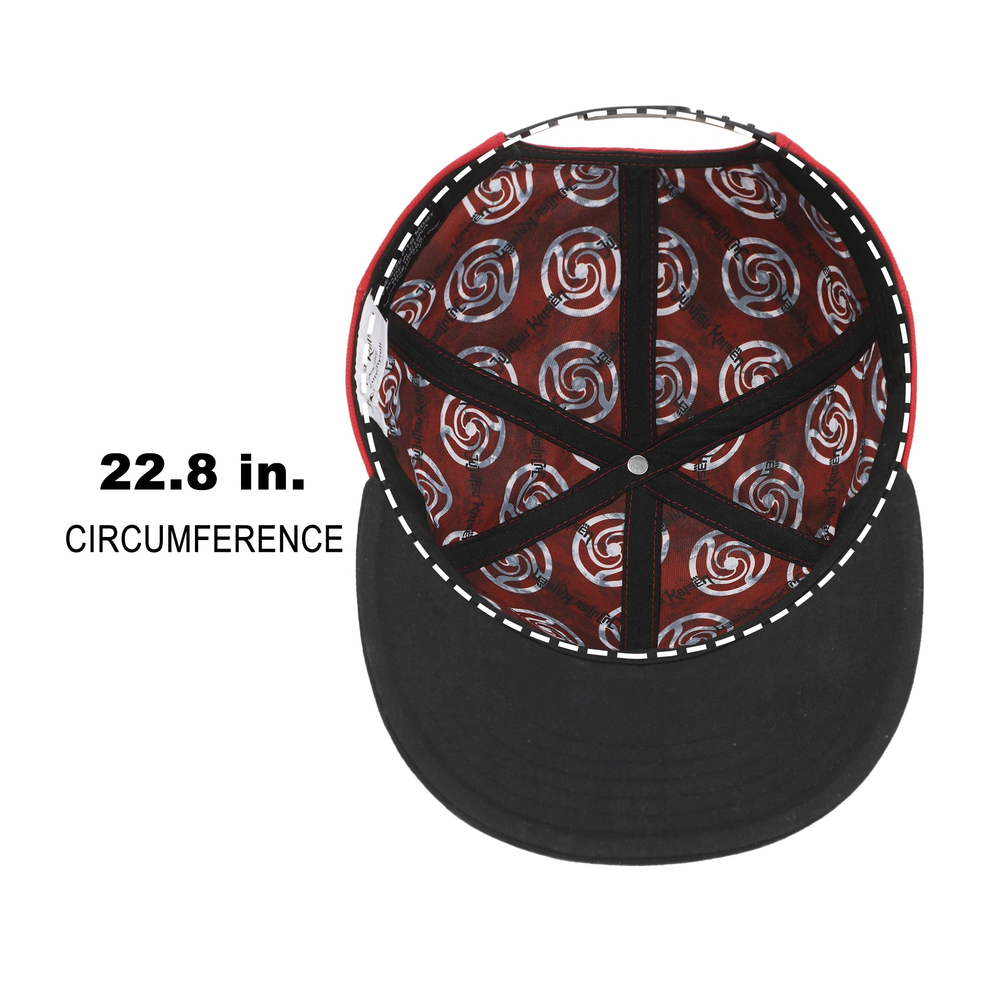 Jujutsu Kaisen 3D Embroidered School Emblem Red & Black Snapback Hat