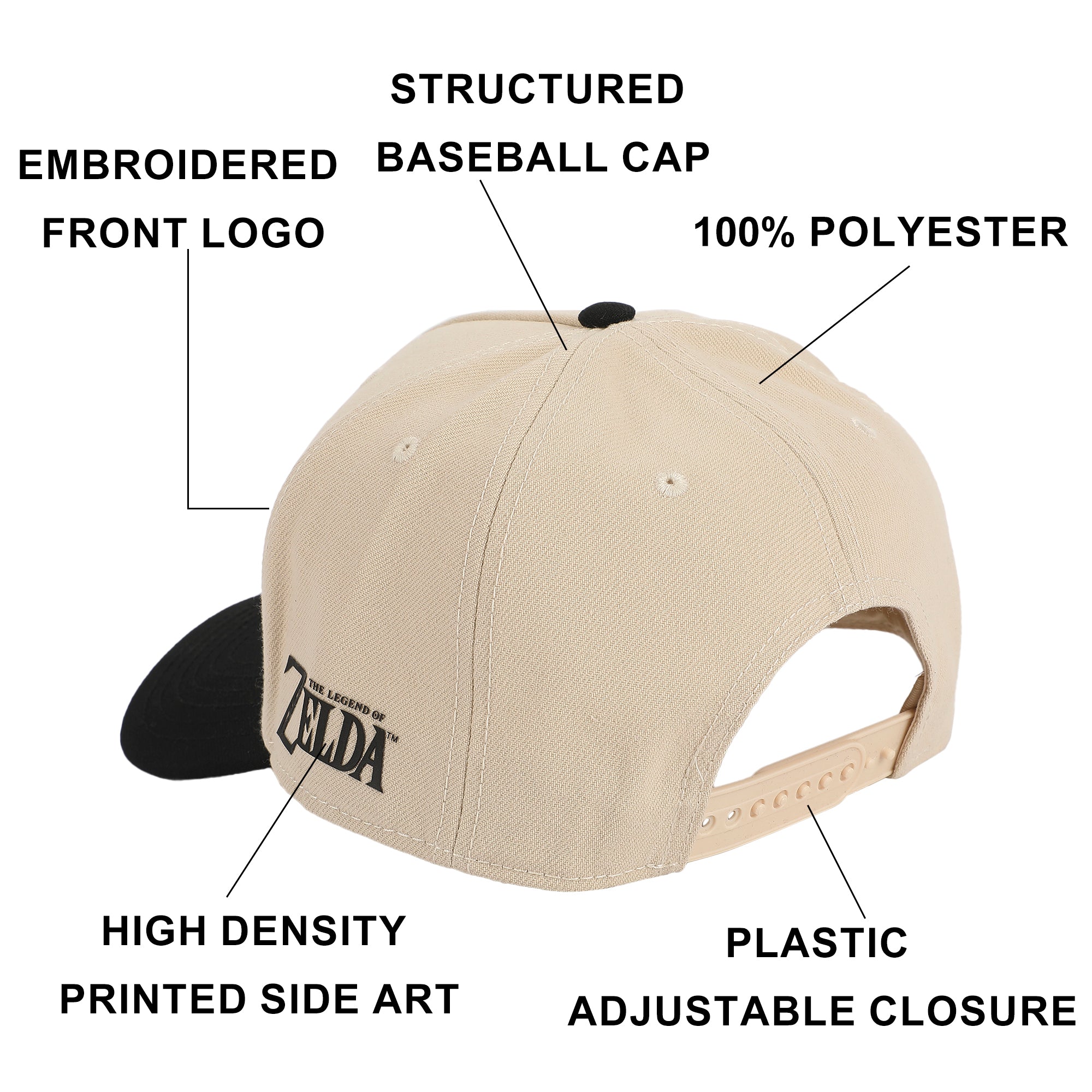 The Legend Of Zelda Hylian Shield Embroidery Poly Wool B104 Baseball Cap Snapback