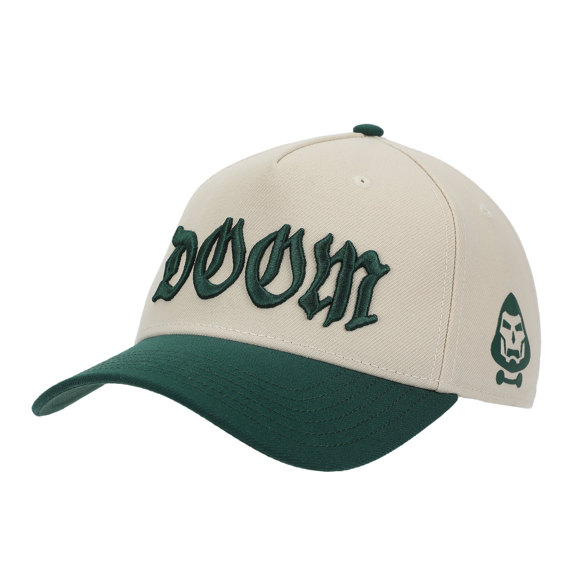 Marvel Universe Dr. Doom Men's Off-white & Green A-Frame Snapback Hat