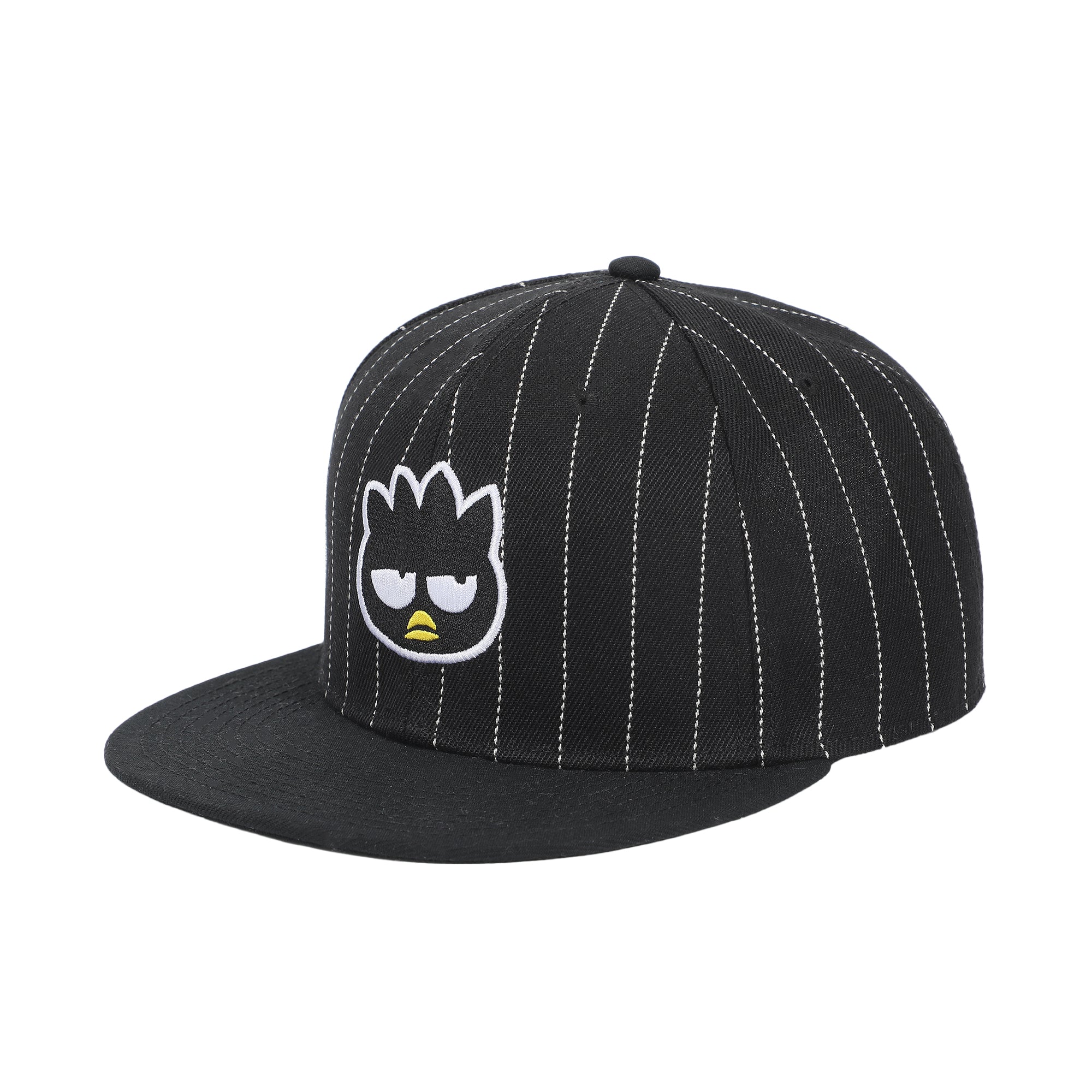 Badtz-Maru Embroidered Character Face Black Striped Poly Wool Baseball Hat
