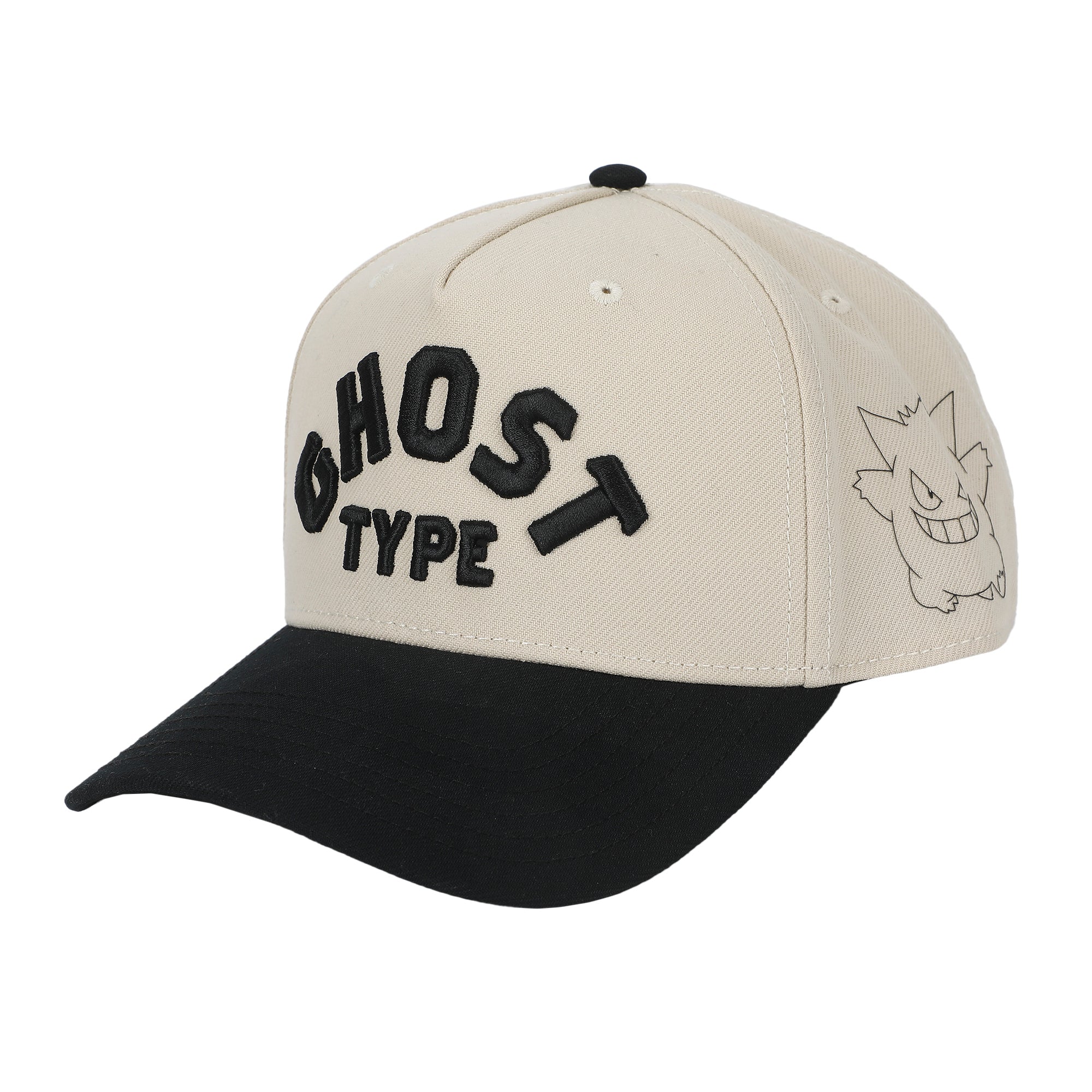 Pokemon Ghost Type White & Black Structured Baseball Cap