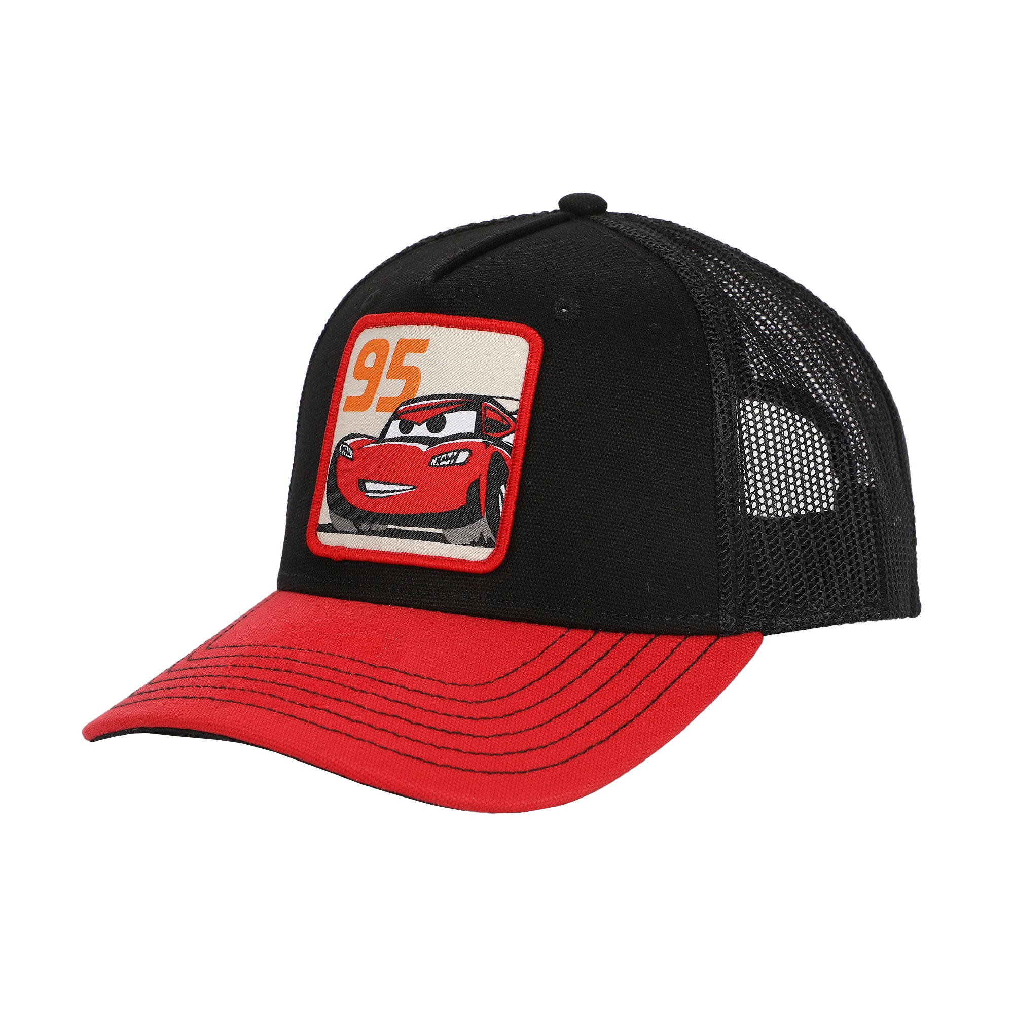 Cars Mcqueen Woven Patch Canvas And Mesh B5 Trucker