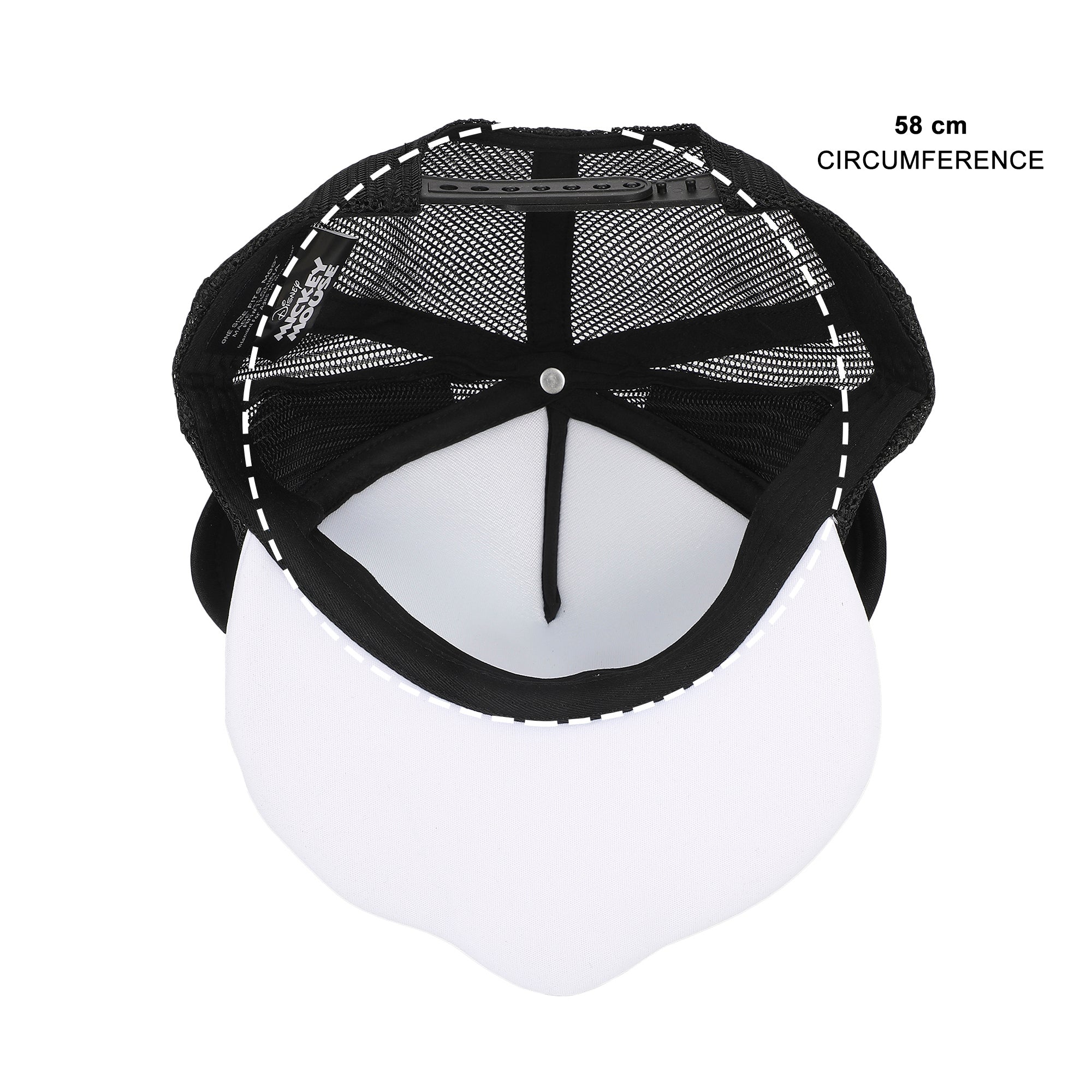 Mickey Mouse Die Cut Bill And Ear Applique Nylon And Mesh B5 Trucker Hat Snapback