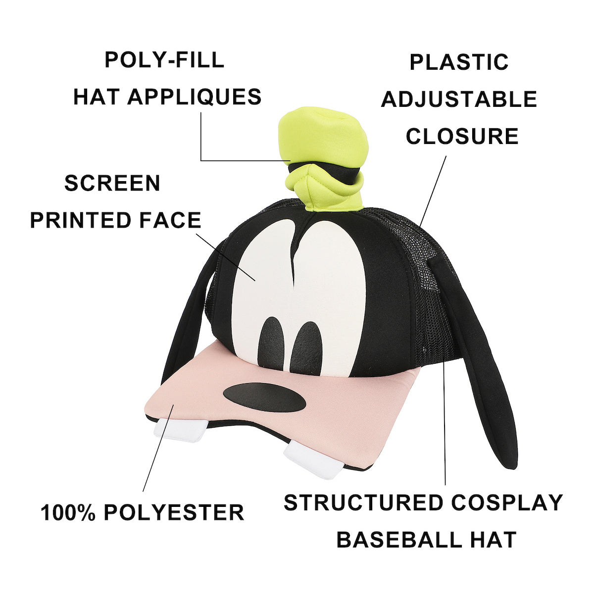 Disney Classic Characters Goofy Foam Bill Snapback Baseball Hat