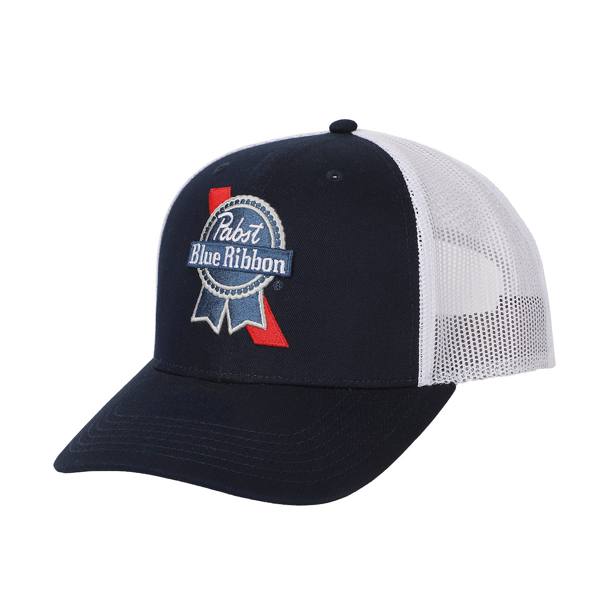 Pabst Blue Ribbon 3D Embroidered Logo Blue Trucker Hat
