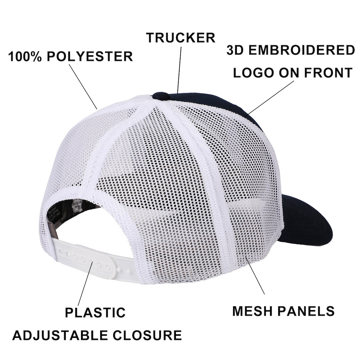 Pabst Blue Ribbon 3D Embroidered Logo Blue Trucker Hat