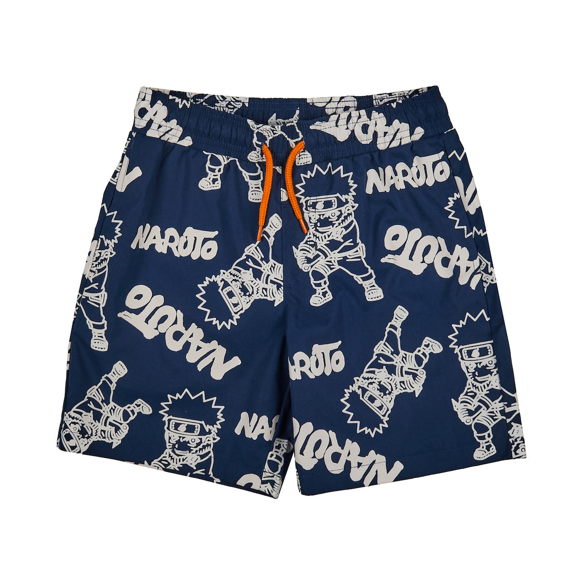 Naruto Color-Changing Line Art Boy's Navy Swim Boardshorts