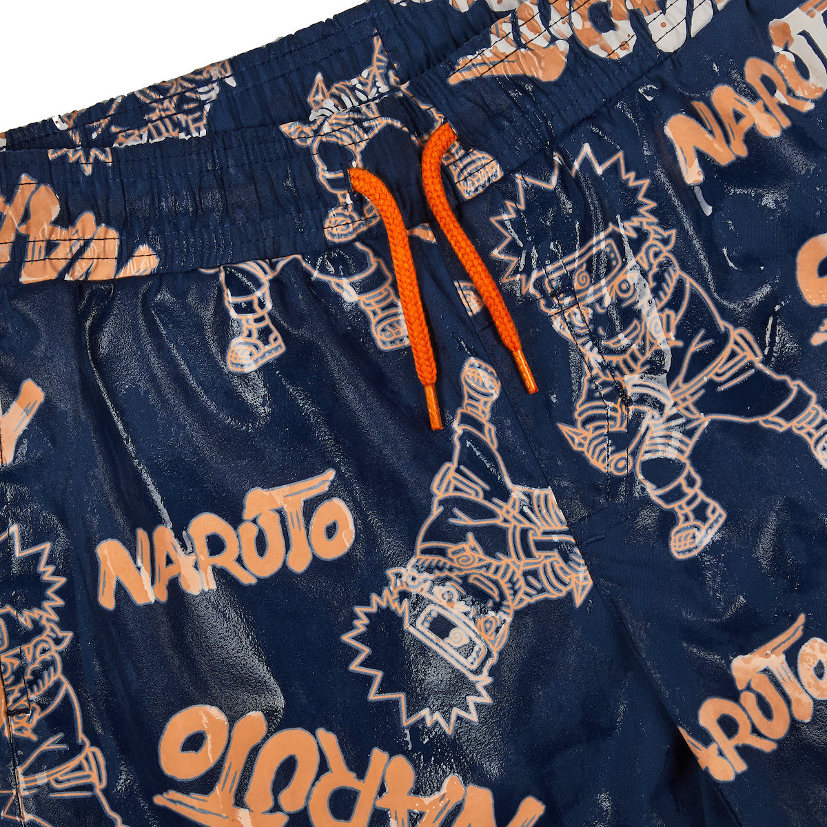 Naruto Color-Changing Line Art Boy's Navy Swim Boardshorts