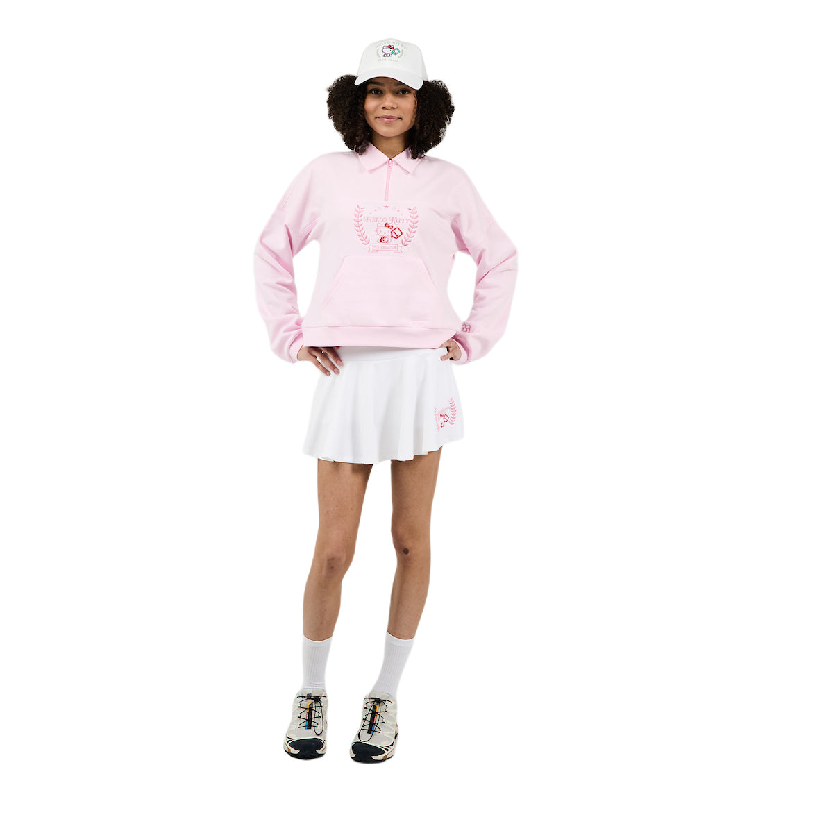 Hello Kitty Embroidered Character Art Women's White Skirt