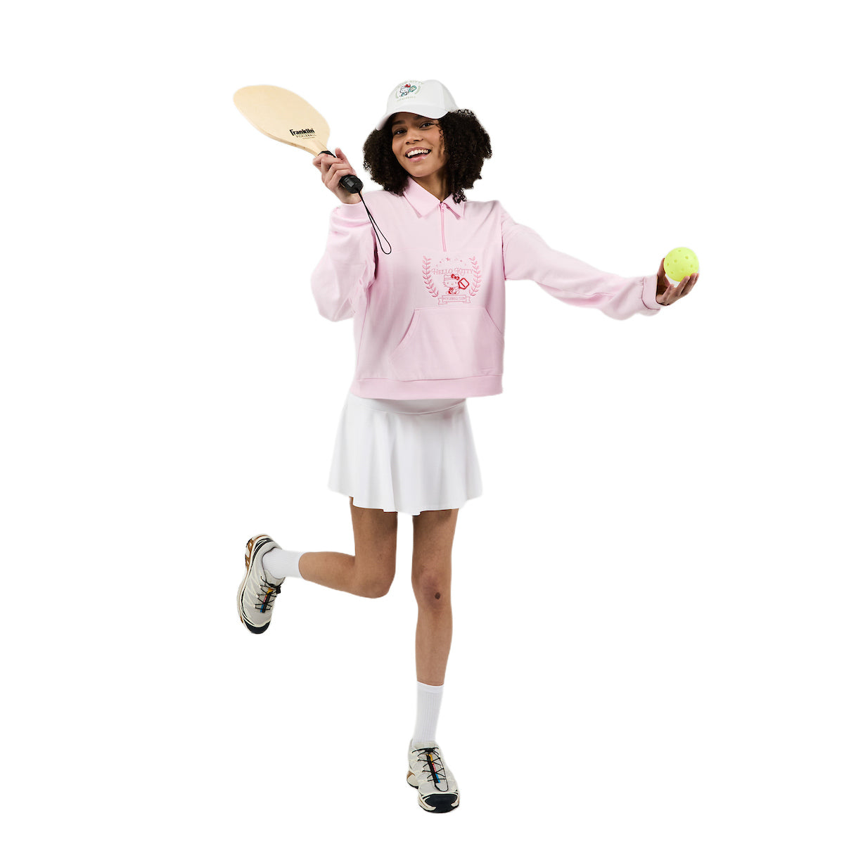 Hello Kitty Embroidered Character Art Women's White Skirt