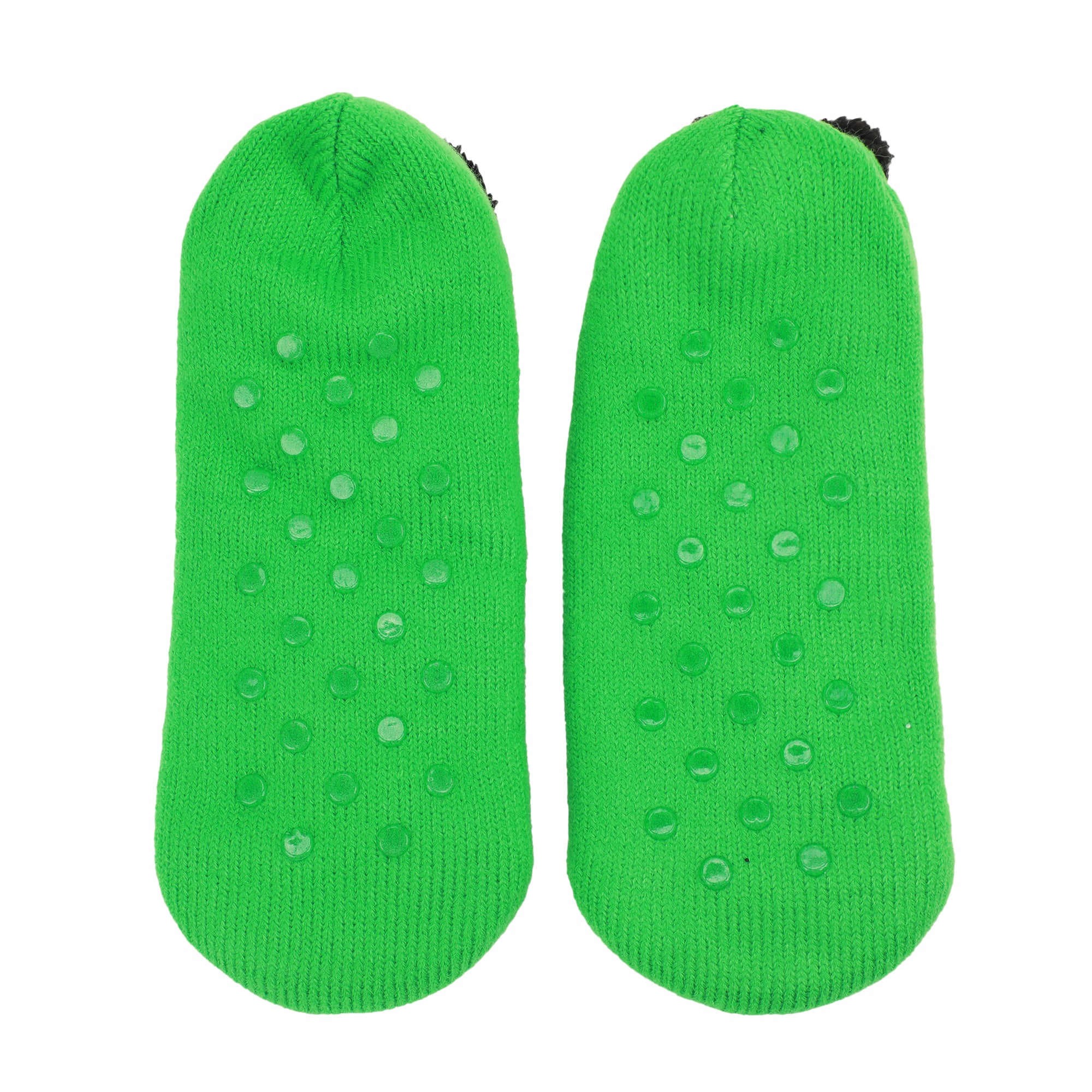 Minecraft Creeper Face Women's Green Slipper Socks