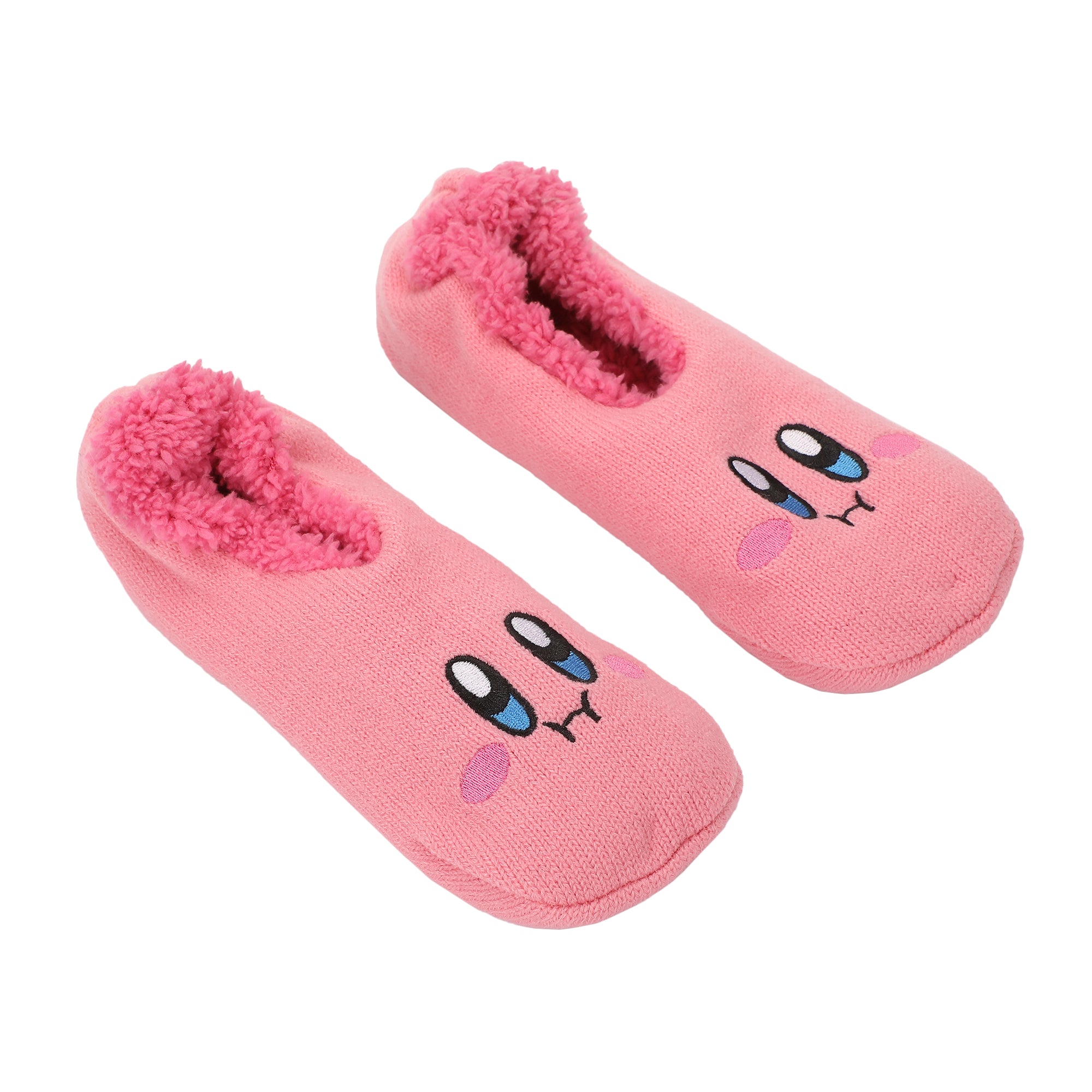 Kirby Character Face & Candies Women’s Pink Slipper Socks