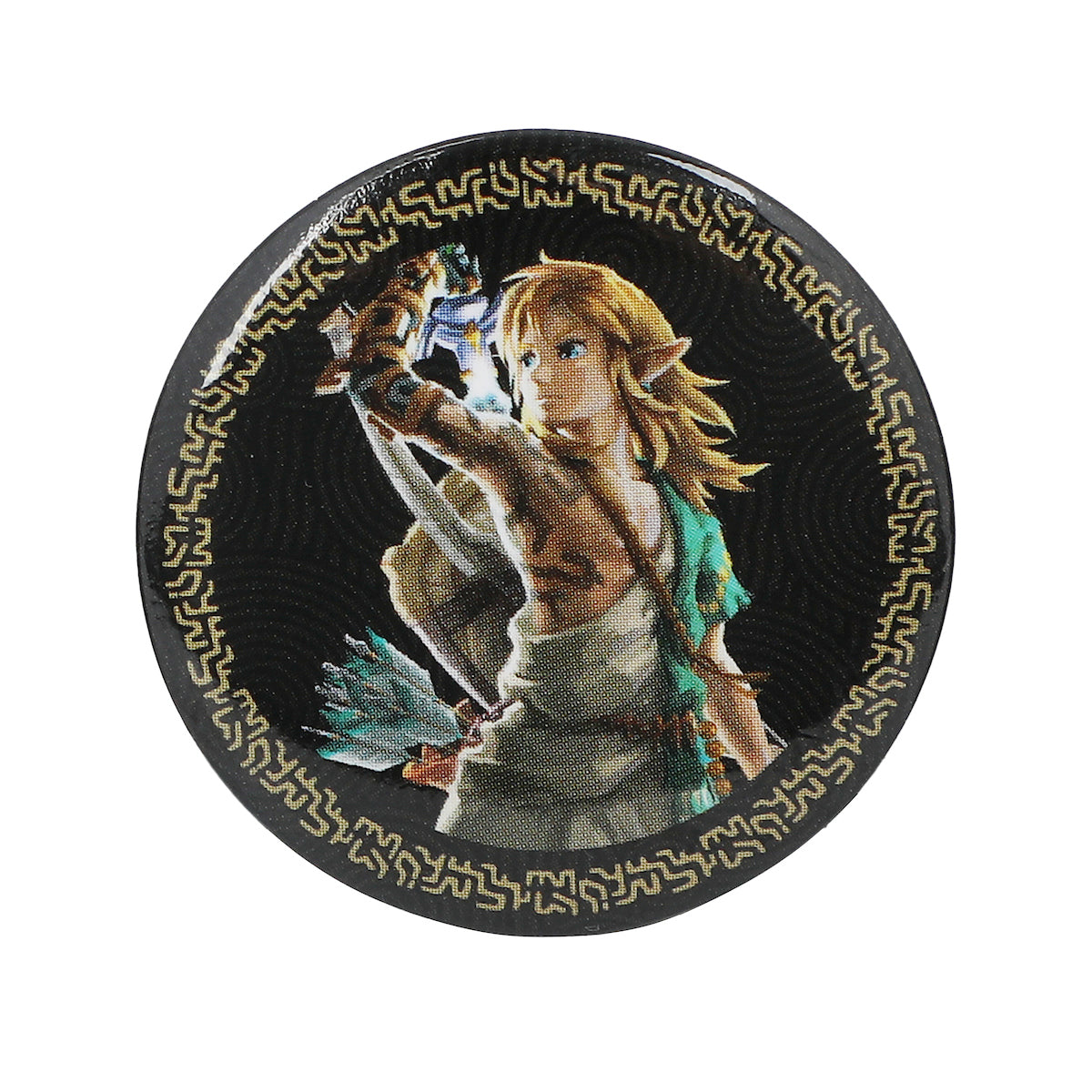 Zelda Tears of the Kingdom Button Pack - Authentication Crest Link Zelda and Hyrule Crest (4-Pack)