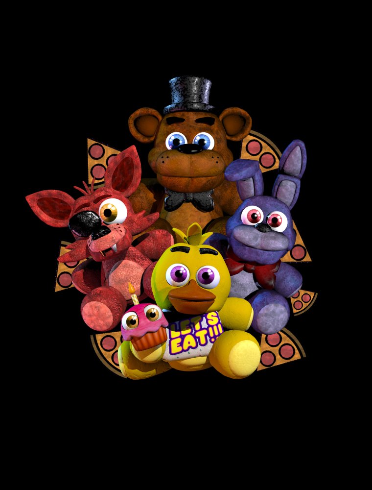 Five Nights at Freddy's Character Plushies Boy's Black T-shirt