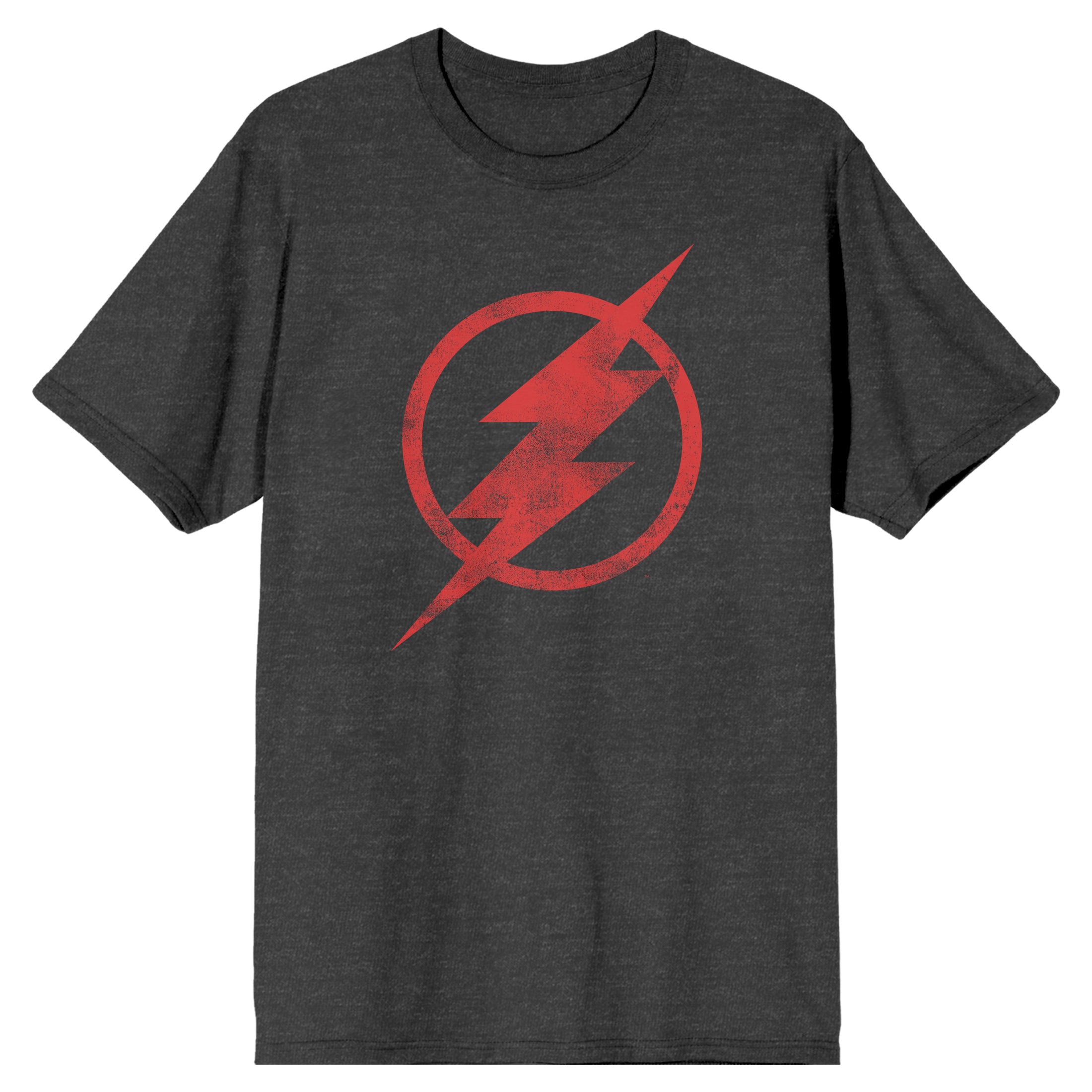 Justice League Red Flash Logo Men's Charcoal Heather T-shirt