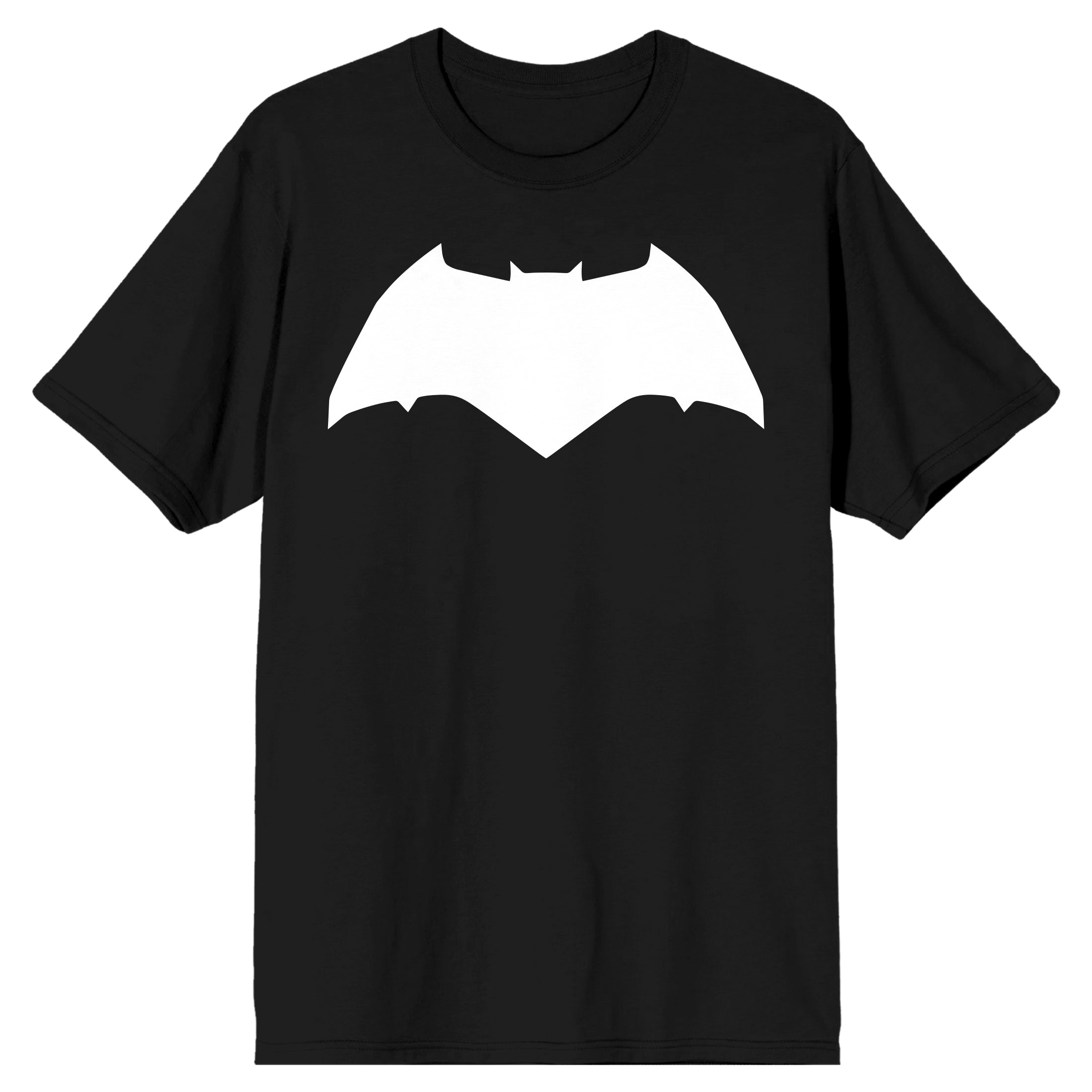 Justice League Movie White Batman Logo Men's Black T-shirt