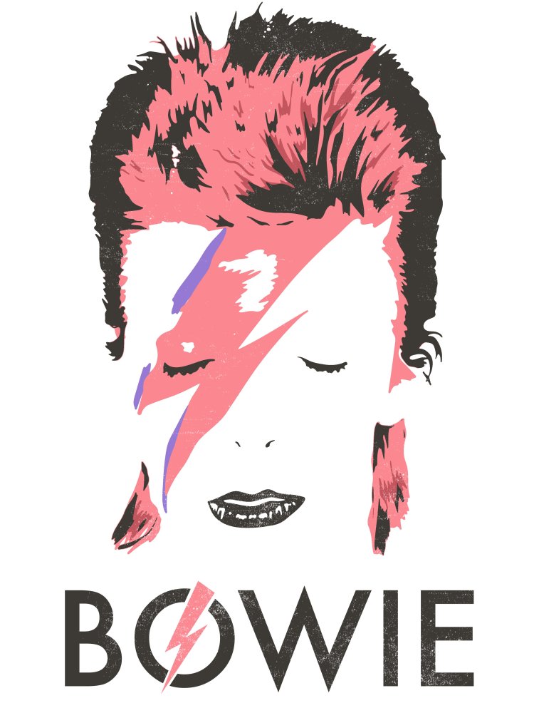 David Bowie Ziggy Stardust Portrait Art Men's White T-shirt