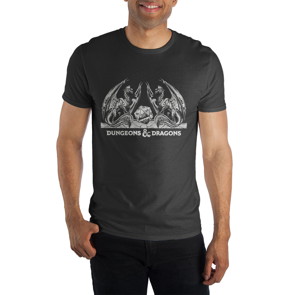 Dungeons and Dragons Dragons with D20 Shirt Black