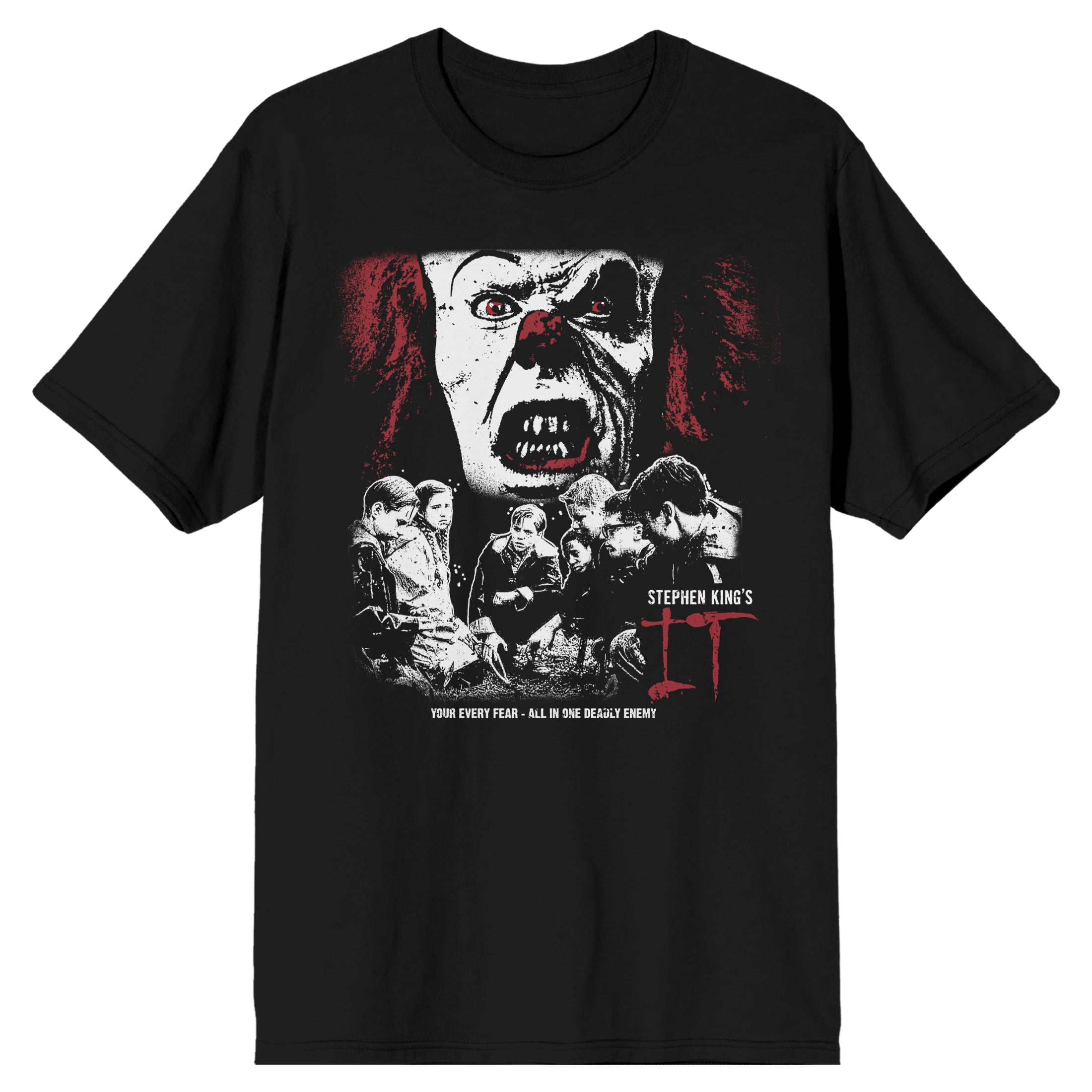 It 1990 Pennywise and Children Men's Black T-shirt