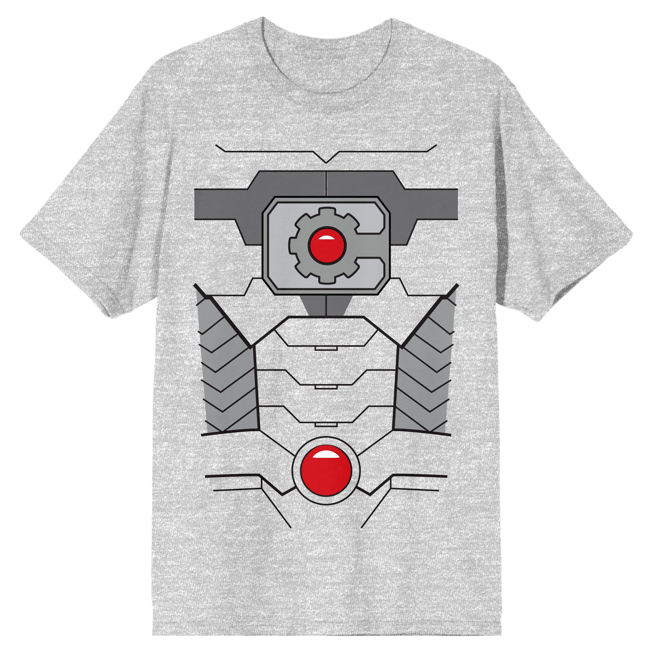 Justice League Cyborg Body Outline Art Men's Athletic Heather T-shirt