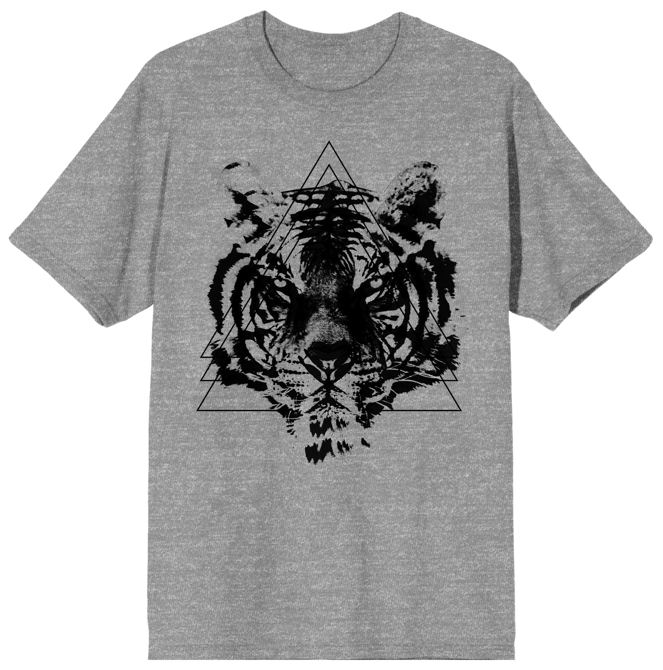 Tiger Face In Triangle Men's Athletic Heather T-shirt