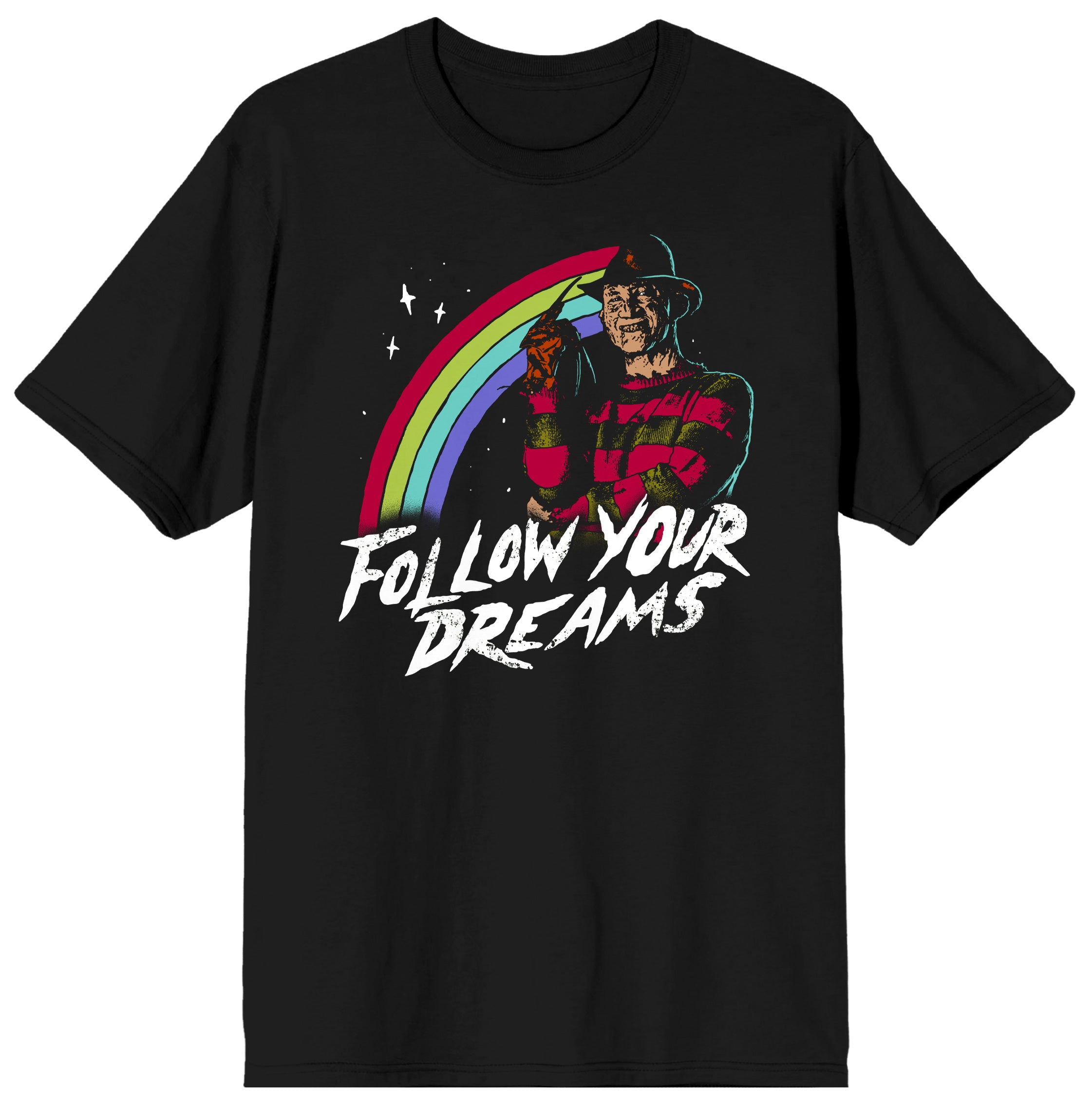 Freddy Krueger Follow Your Dreams Mens Black Graphic Tee