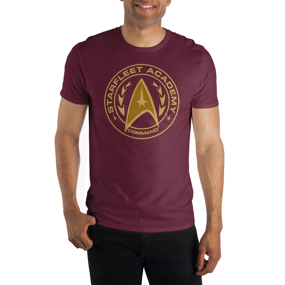 Mens Starfleet Academy Star Trek Maroon Graphic Tee