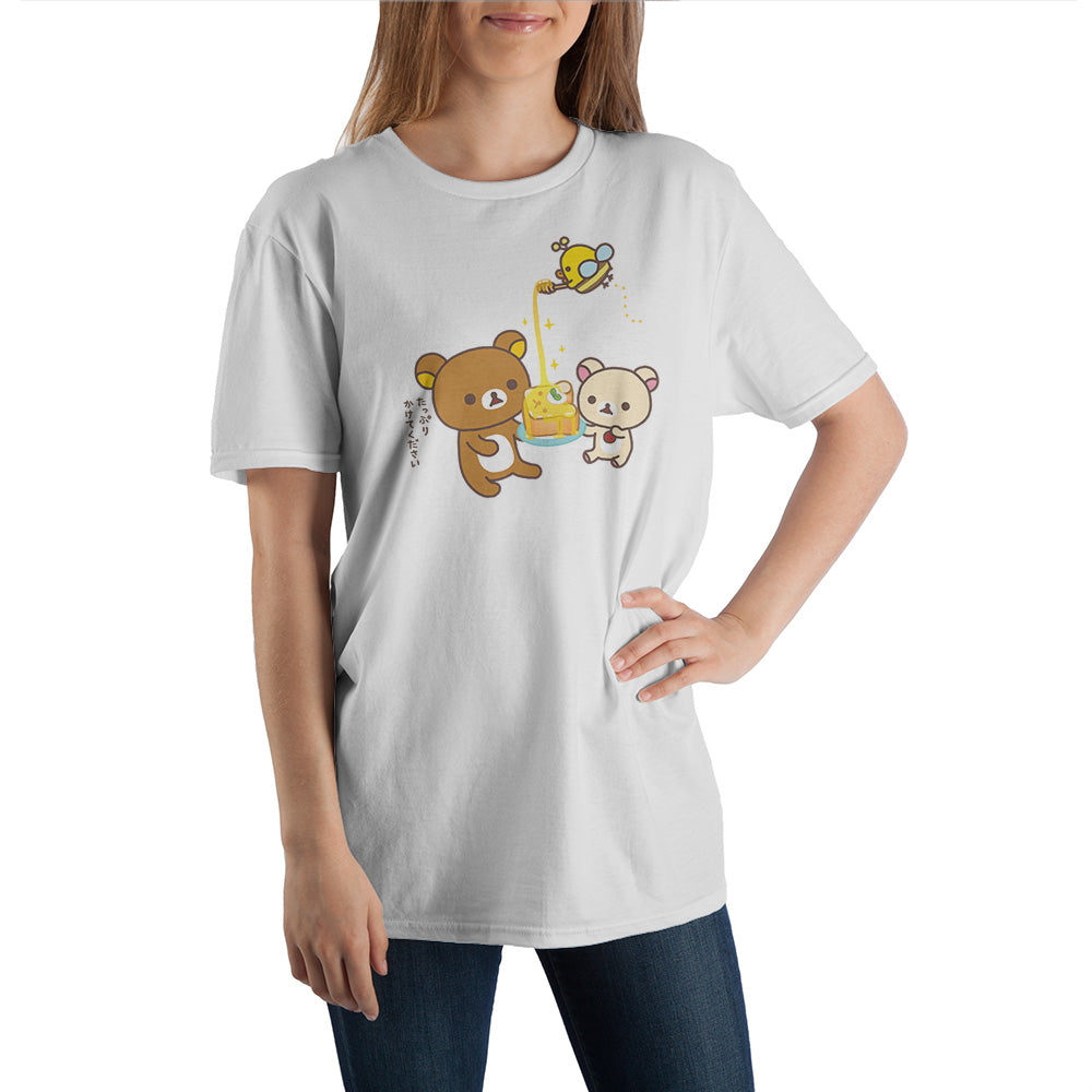 Rilakumma Anime Cartoon Character Women's White Graphic Tee