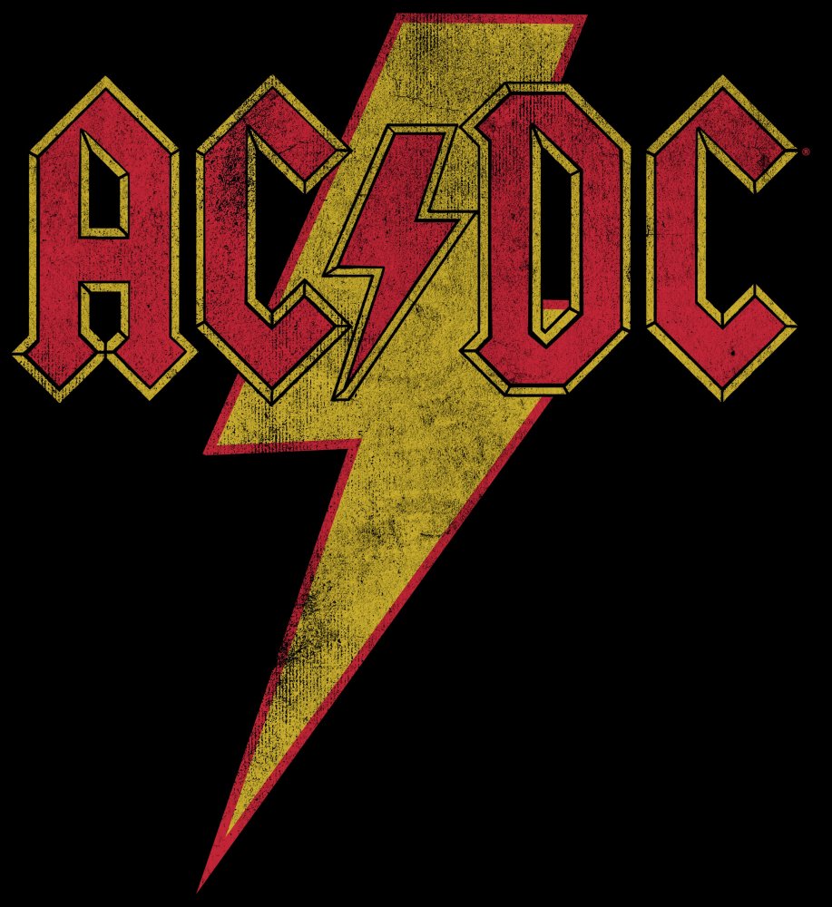 ACDC Vintage Lightning Bolt Logo Men's Black T-shirt